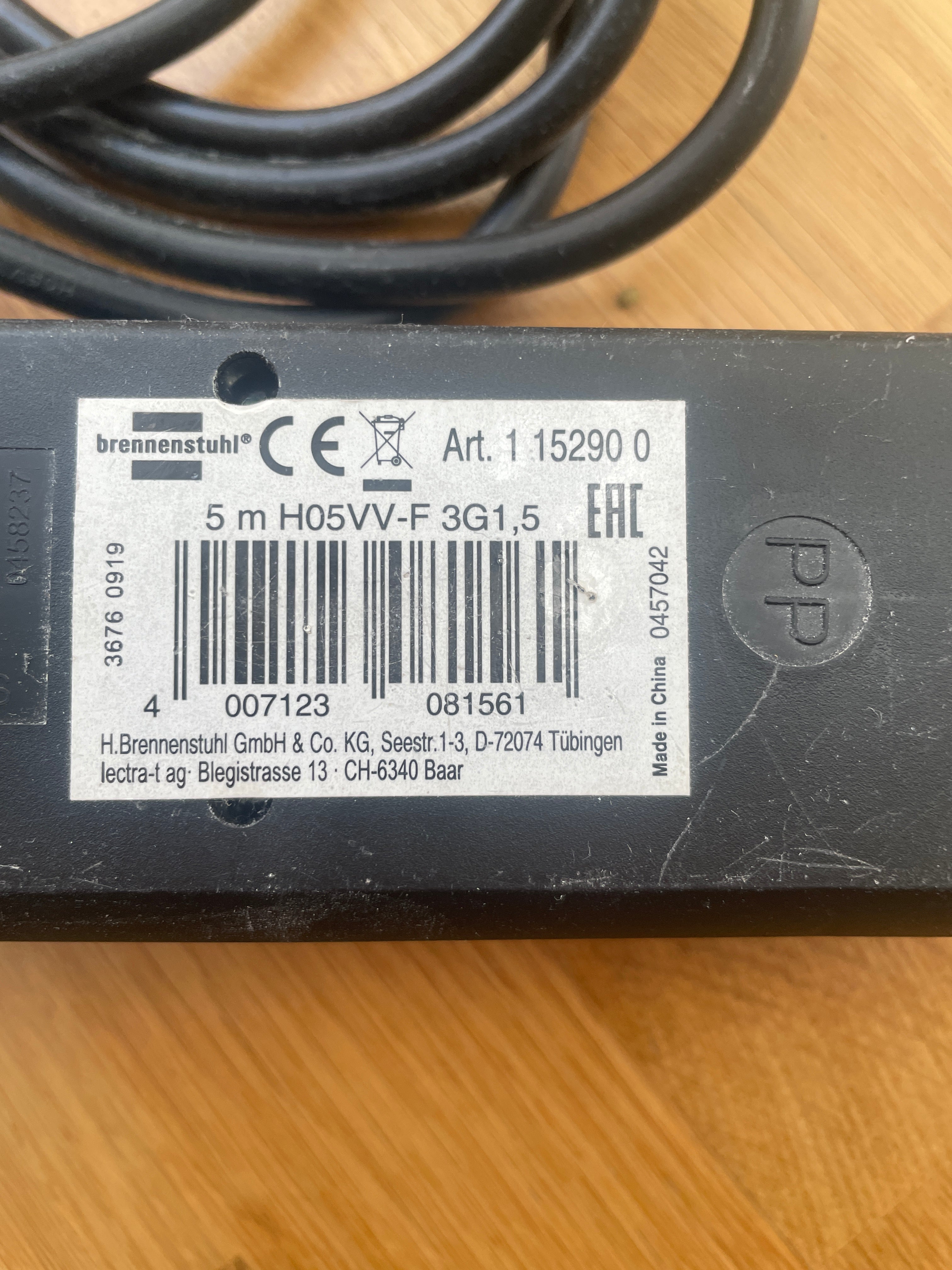 Brennenstuhl Eco-Line 3-fach Steckdosenleiste 5m mit Schalter – Schwarz