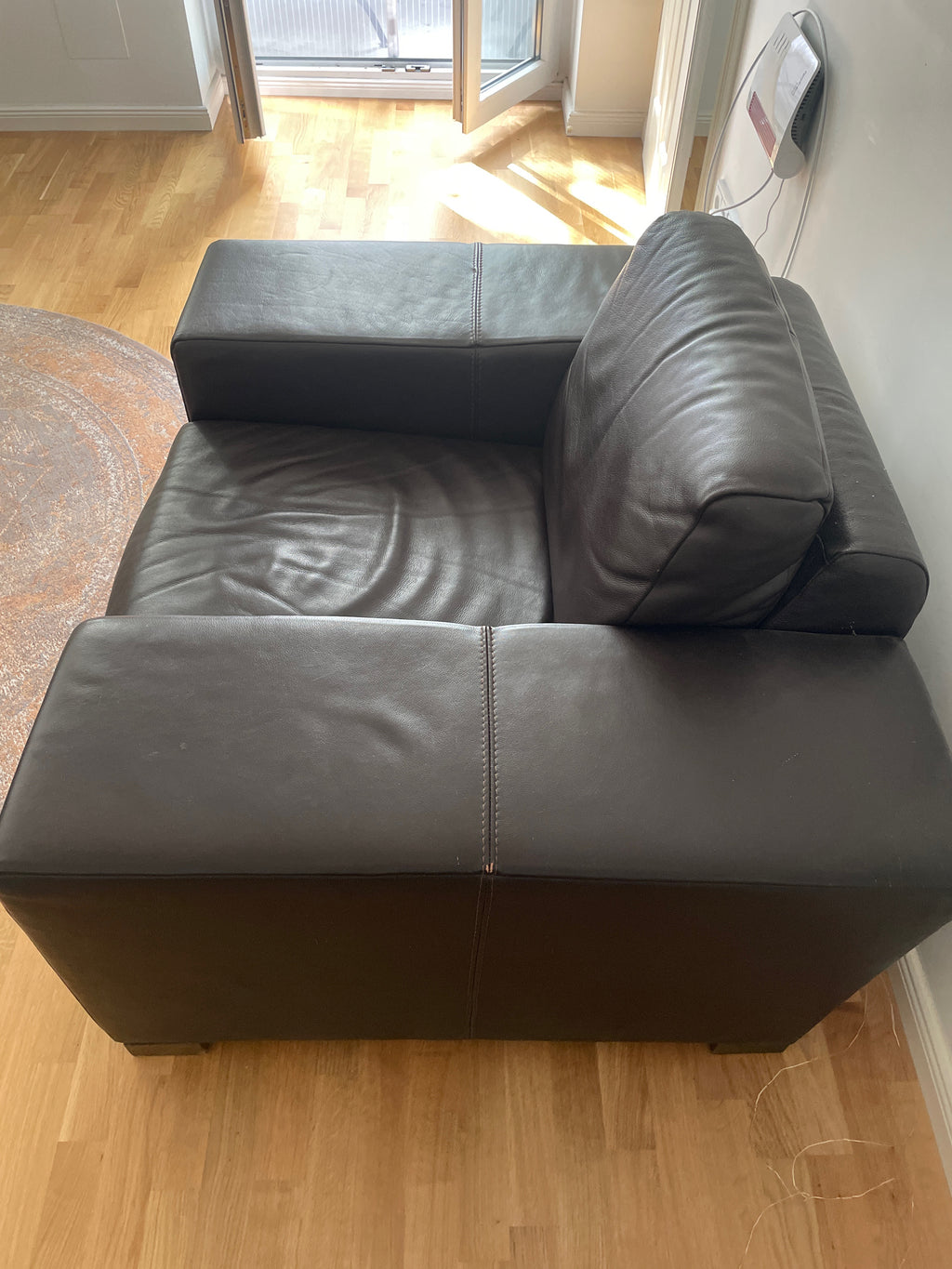 Leather Italia Inglewood Armchair Vintage Brown Italian Leather, Good Condition