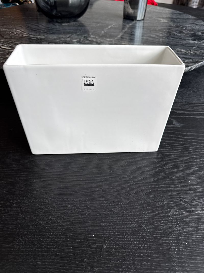 ASA Selection rechteckige Keramikvase, weiß, 22x7x16 cm, sehr guter Zustand