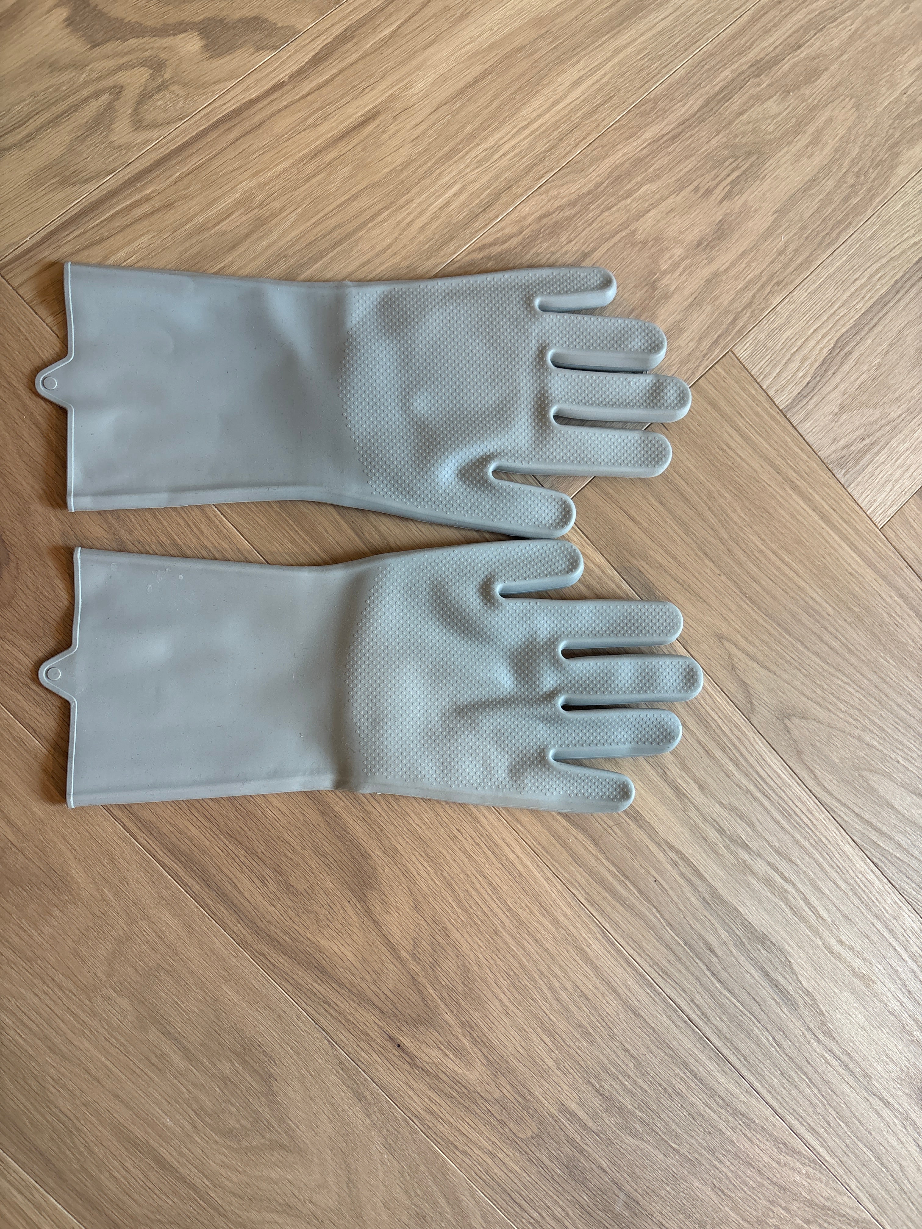 LHOME Magic Silicone Dishwashing Gloves Gray One Size – Very Good