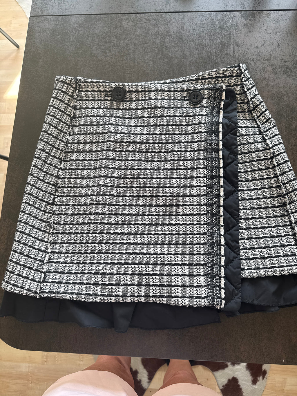 Dorothee Schumacher Plaid Tweed Minirock, Gr. M, Schwarz/Weiß, Sehr gut