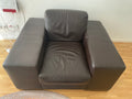 Leather Italia Inglewood Armchair Vintage Brown Italian Leather, Good Condition