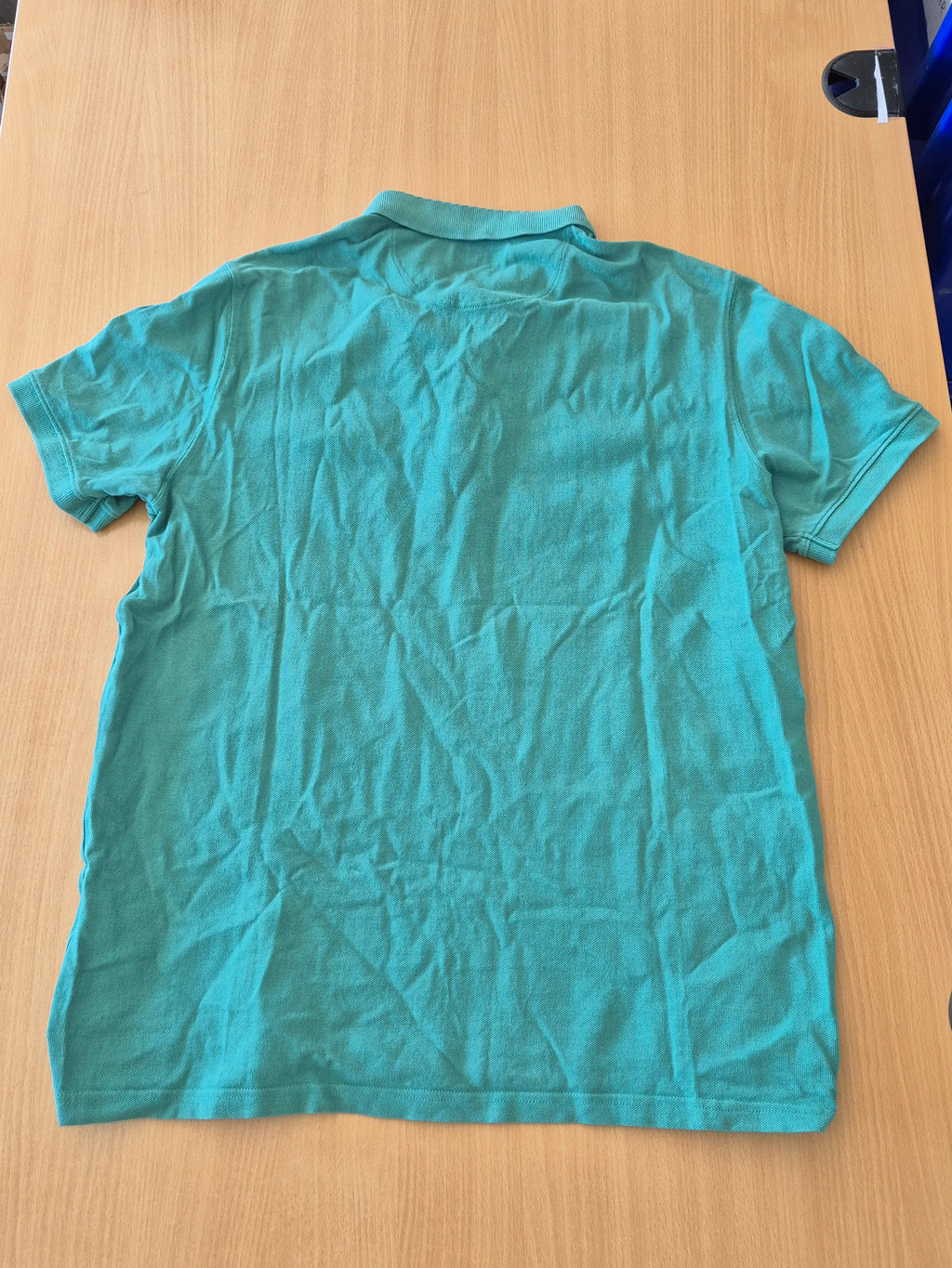 Massimo Dutti Herren Polo, Grün, XL, Extrafeines Piqué Baumwolle, Guter Zustand