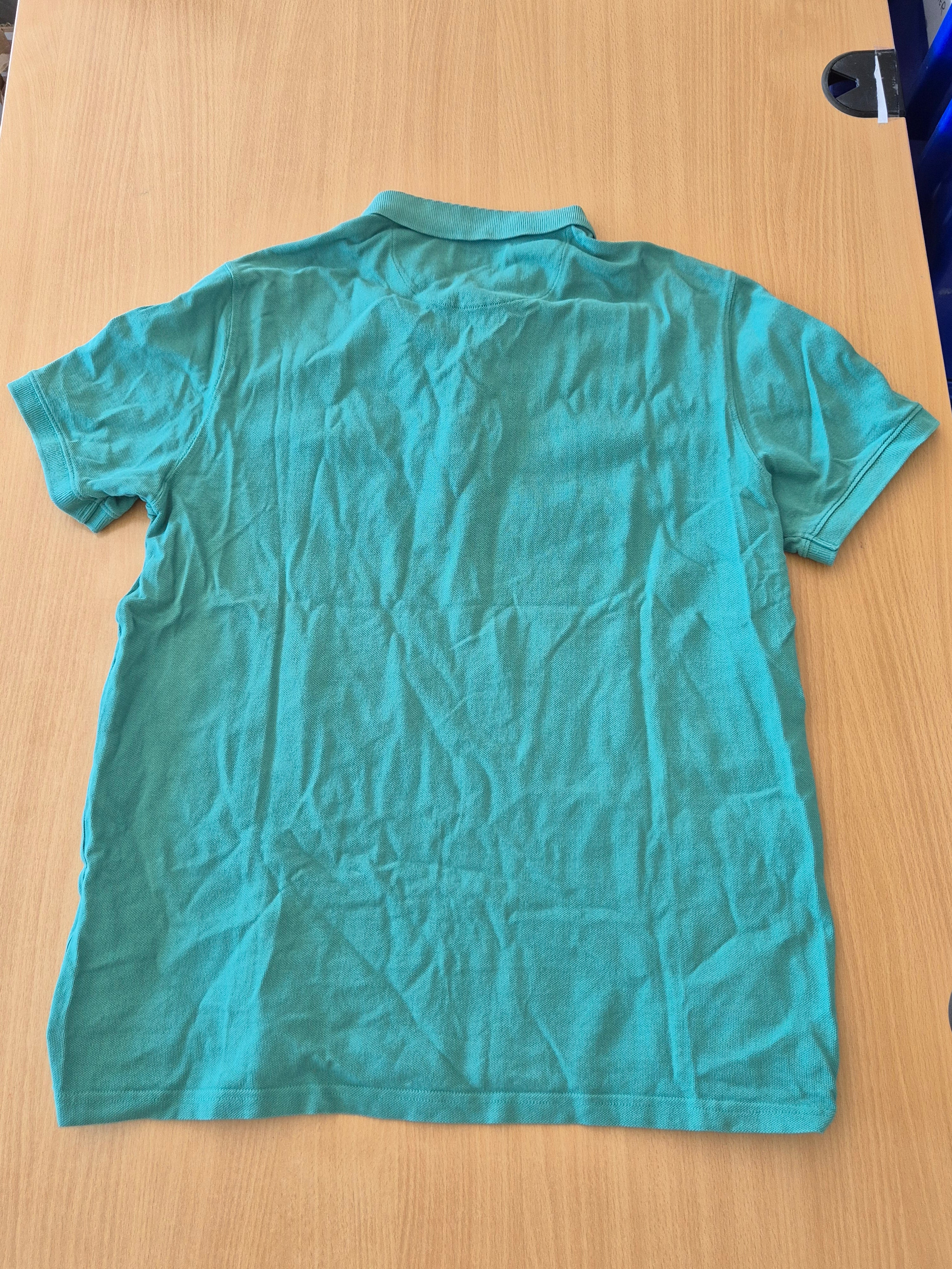 Massimo Dutti Herren Polo, Grün, XL, Extrafeines Piqué Baumwolle, Guter Zustand