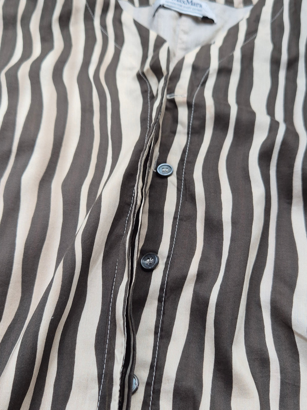S MaxMara Zebra Print Shirt Dress, Brown/Beige, Size M, Good, with Belt