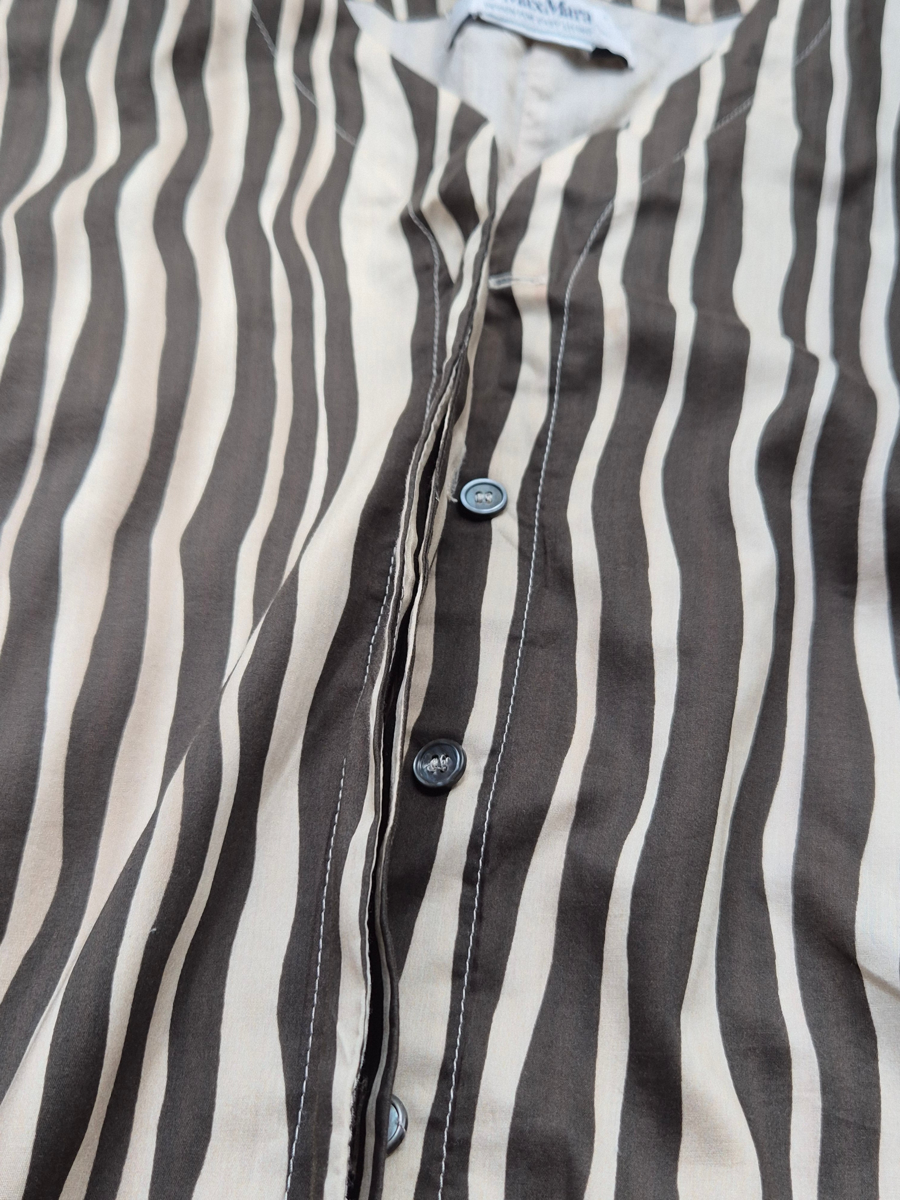 S MaxMara Zebra Print Shirt Dress, Brown/Beige, Size M, Good, with Belt