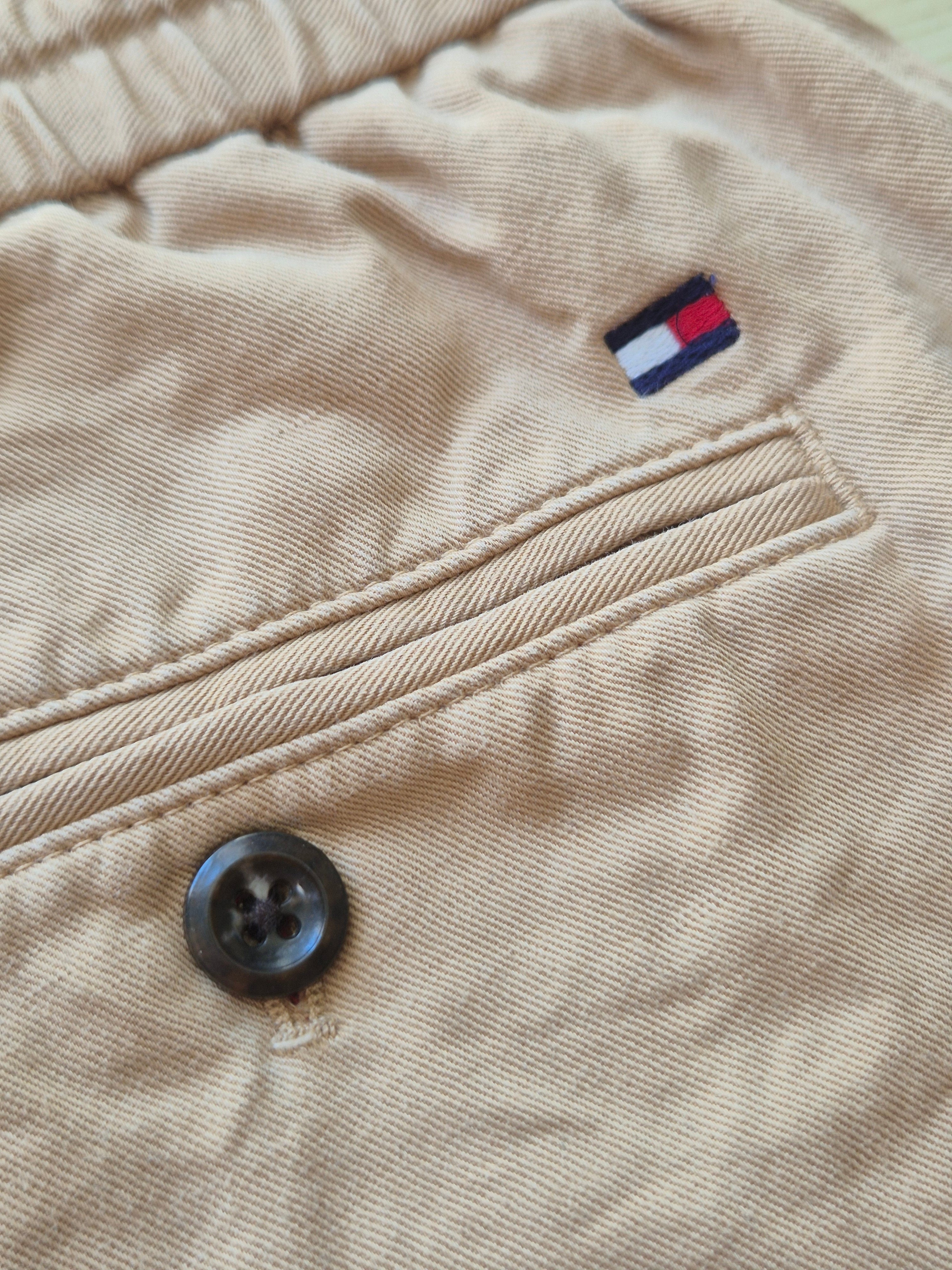 Tommy Hilfiger Men's Drawstring Chinos W34/L32 Beige Cotton Good Condition