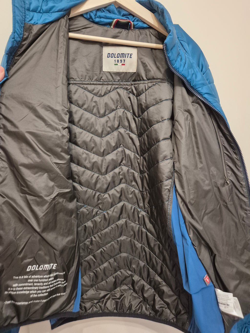 Dolomite 1897 Men's Lightweight Padded Jacket L Blue Synthetic Good