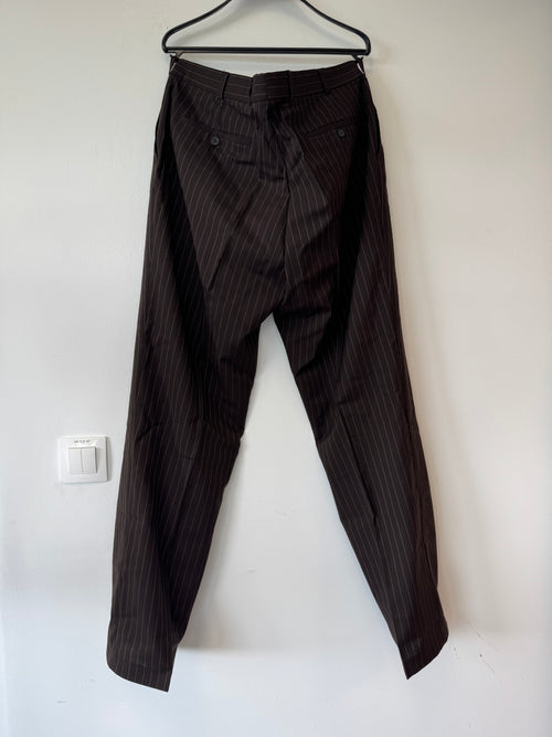 Angelo Litrico Wollhose Pinstripe Gr. 106 Braun, Gebraucht