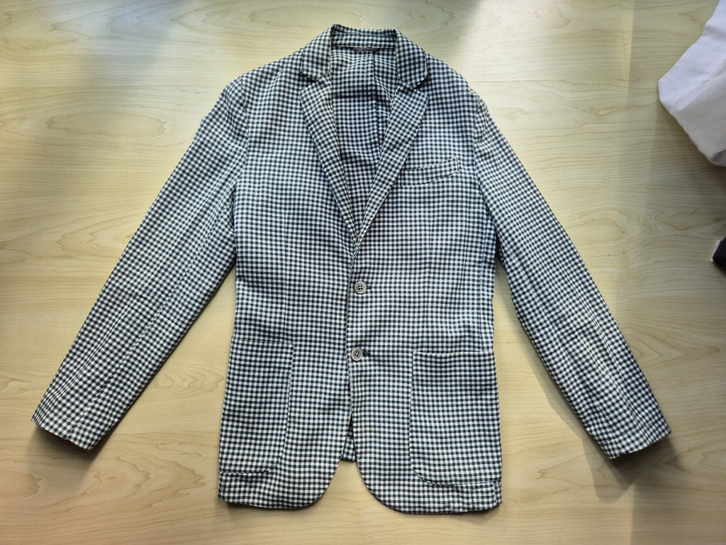 AT.P.CO Men’s Gingham Blazer Green/White EU 50 (L) Cotton-Blend Used
