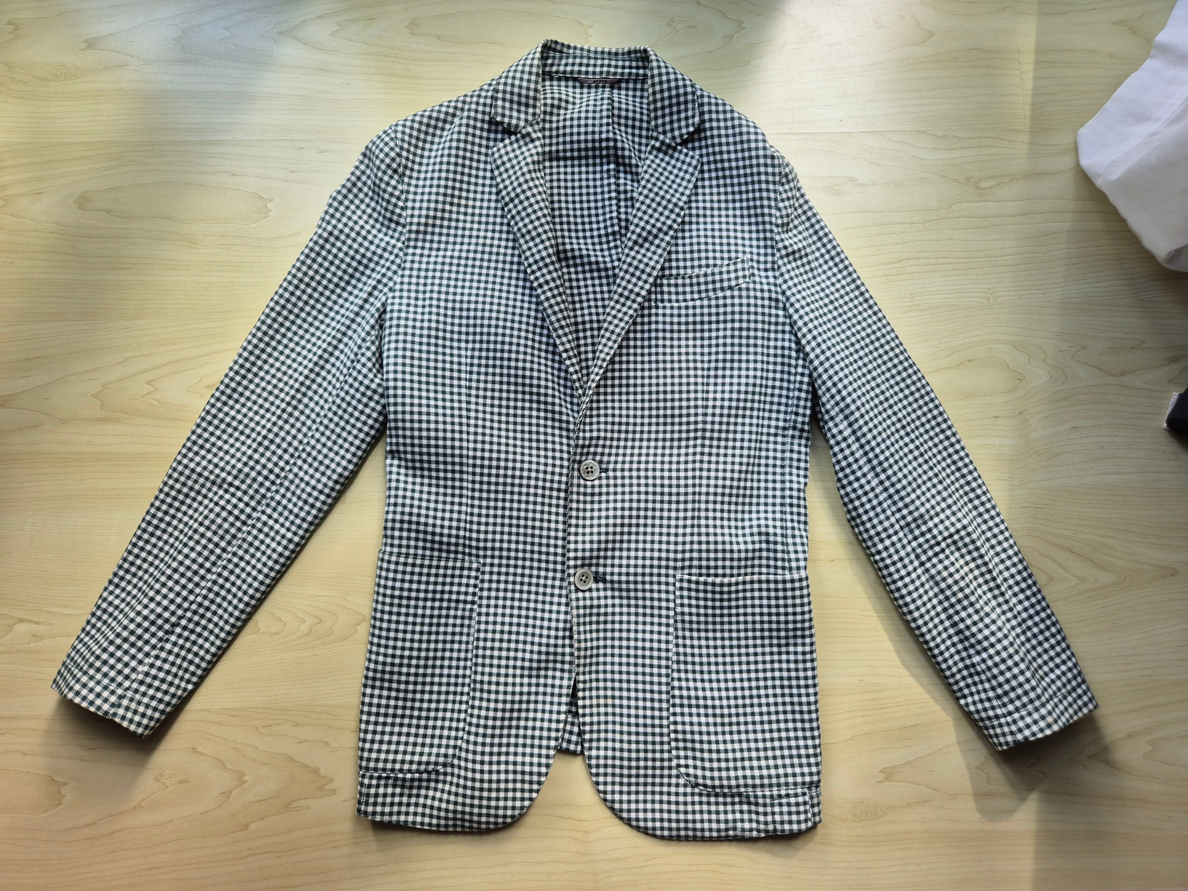 AT.P.CO Men’s Gingham Blazer Green/White EU 50 (L) Cotton-Blend Used