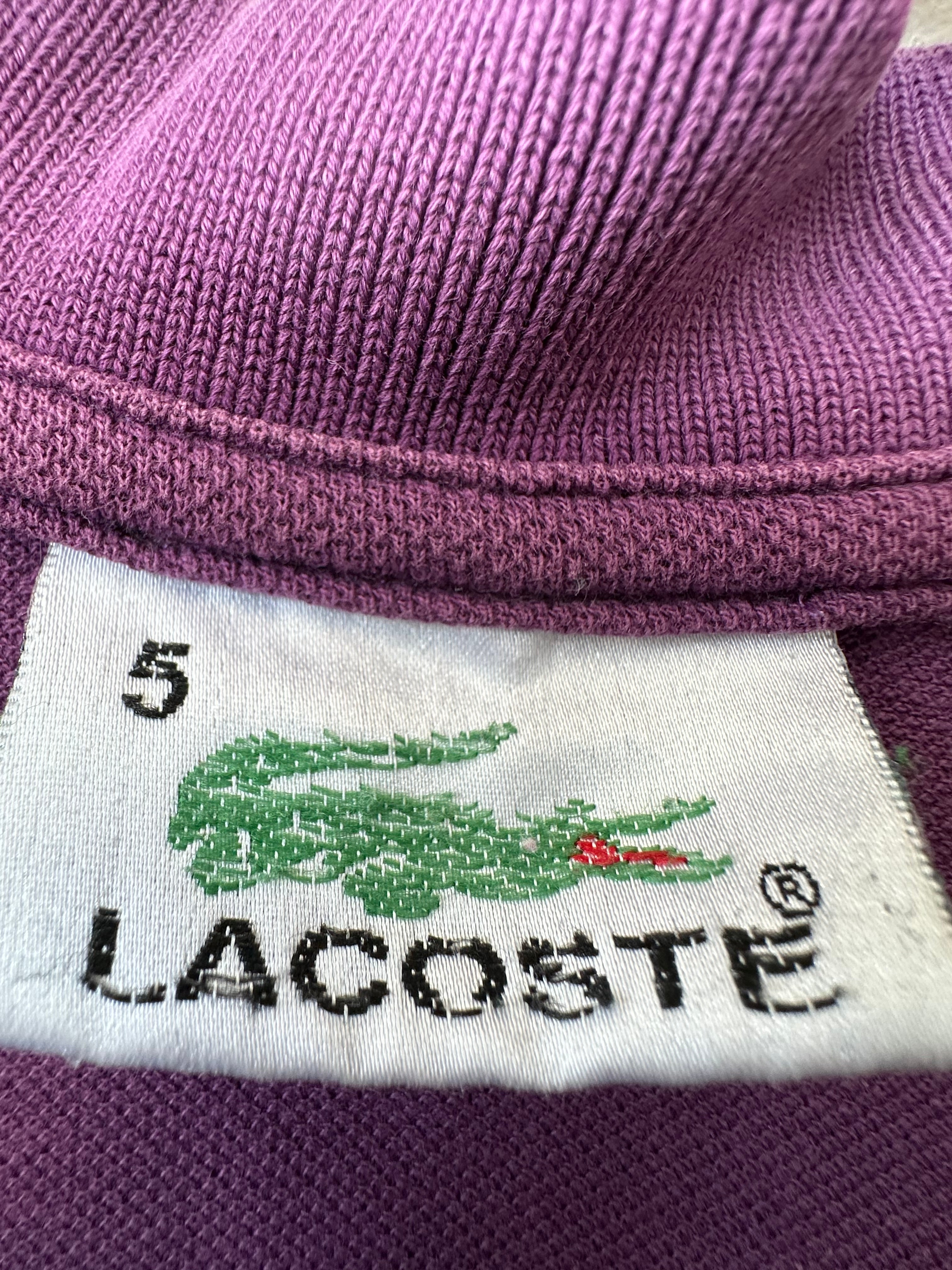 Lacoste L.12.12 Polo Herren Gr. 5 (XL) Lila Baumwolle Piqué, guter Zustand