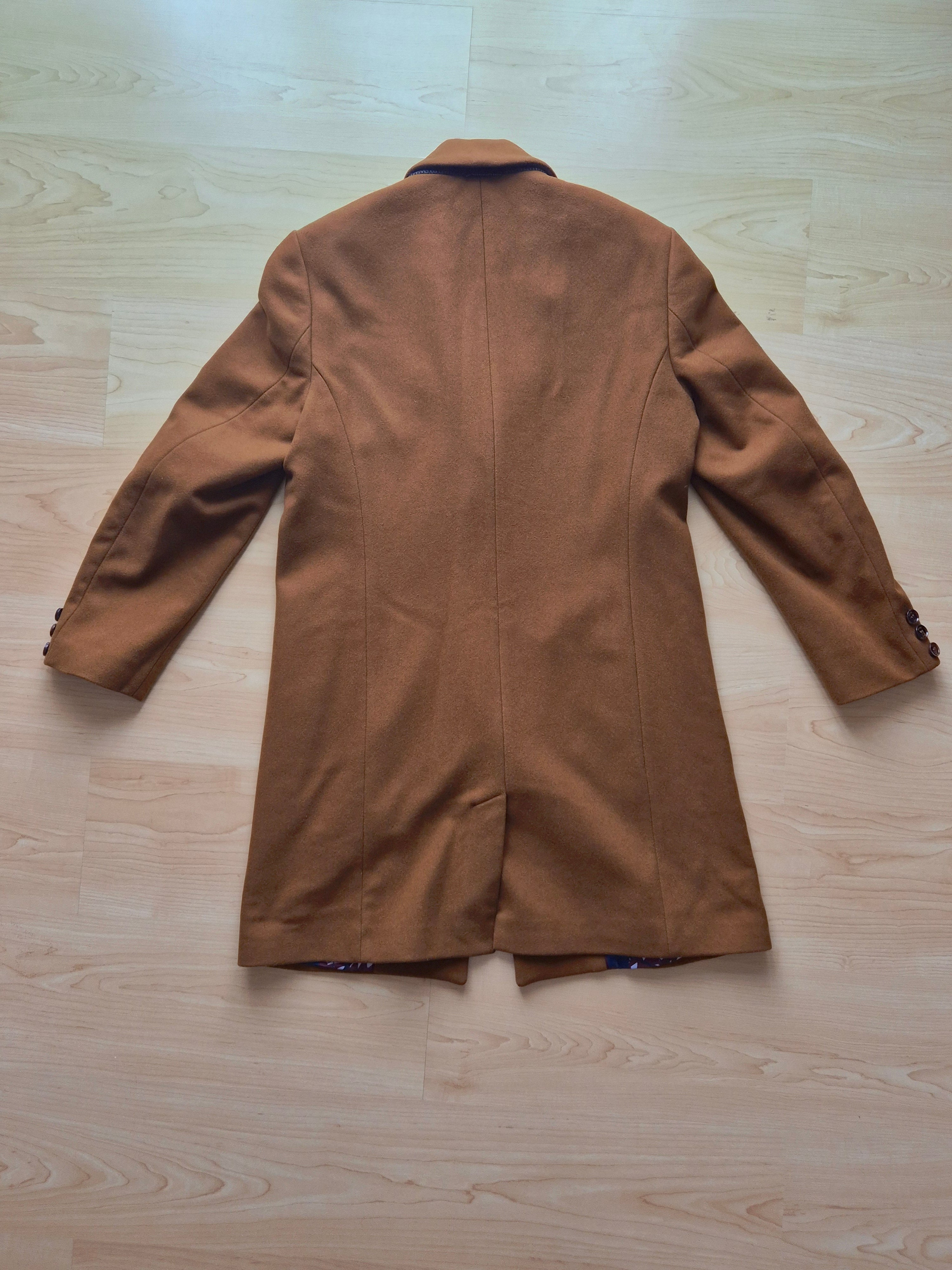 Ted Baker Herren Wollmantel EU 44, Hellbraun, Wie Neu