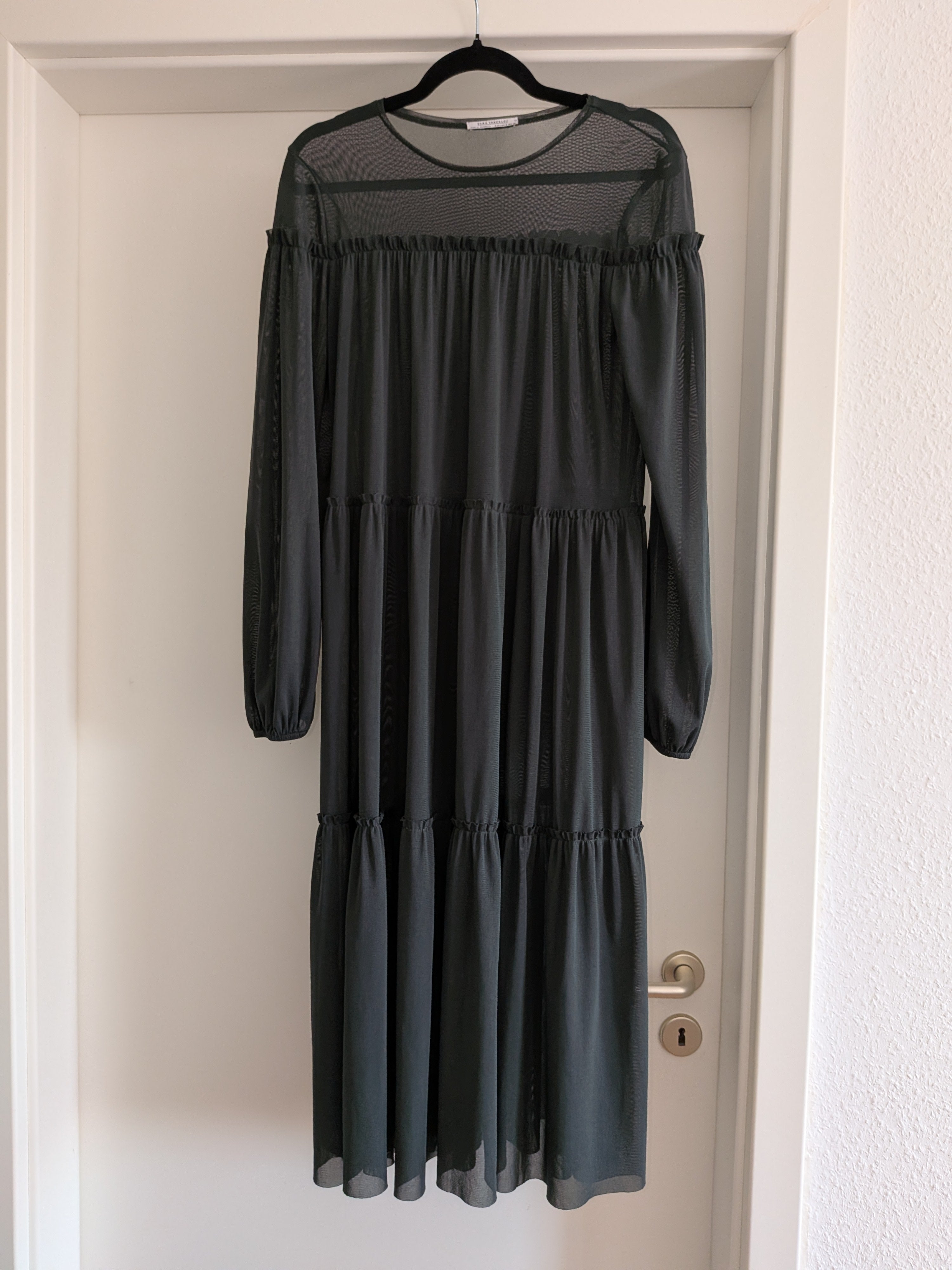 Zara Trafaluc tiered maxi dress, black, size S, like new