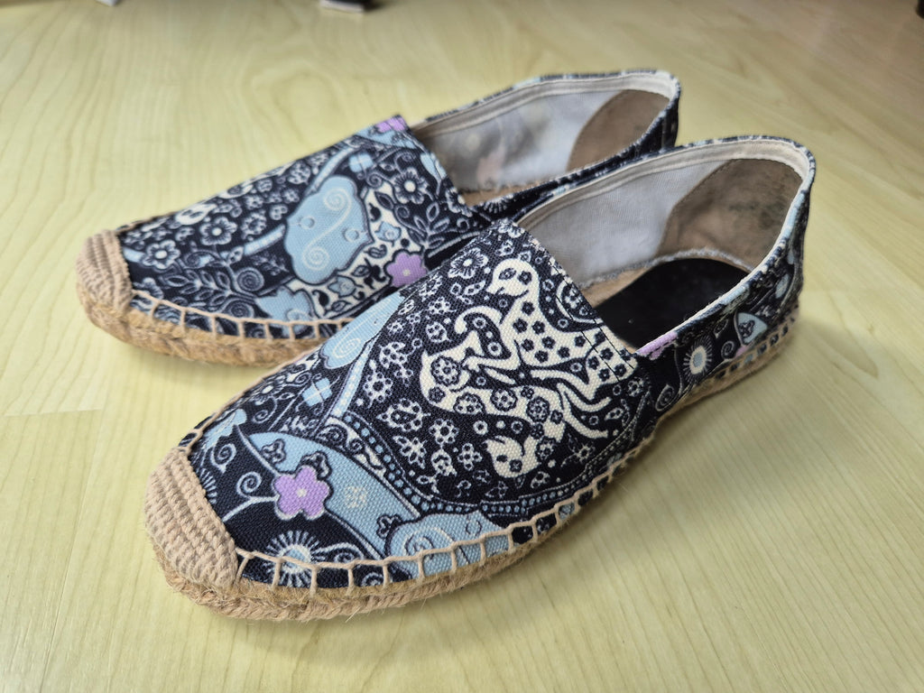 Isabel Marant Espadrilles Gr. 40 | Boho Print | Jute-Sohle | Schwarz Bunt | Gebraucht