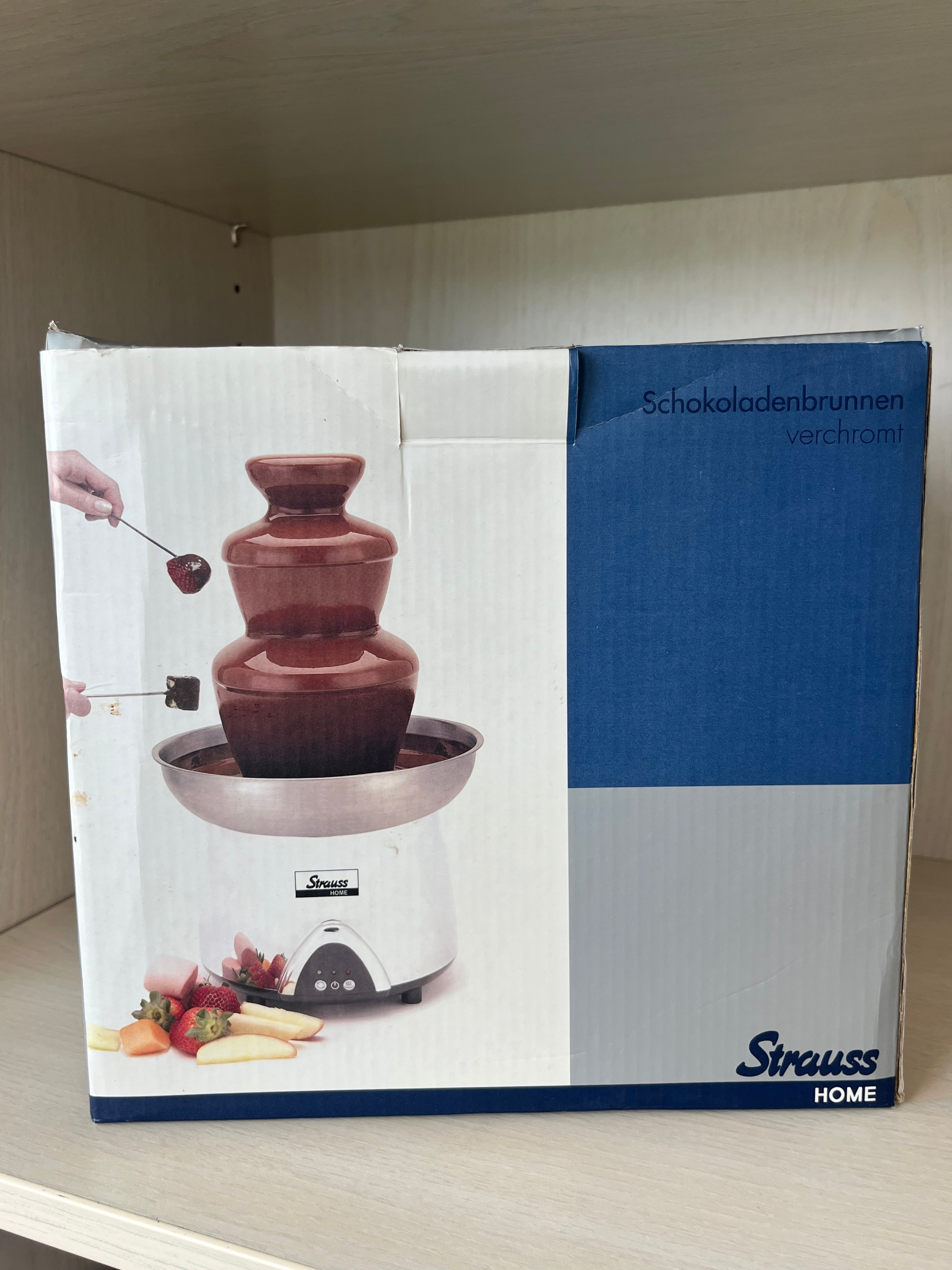 Strauss Home Chocolate Fountain DUE4007S – Edelstahl, Silber, guter Zustand, OVP
