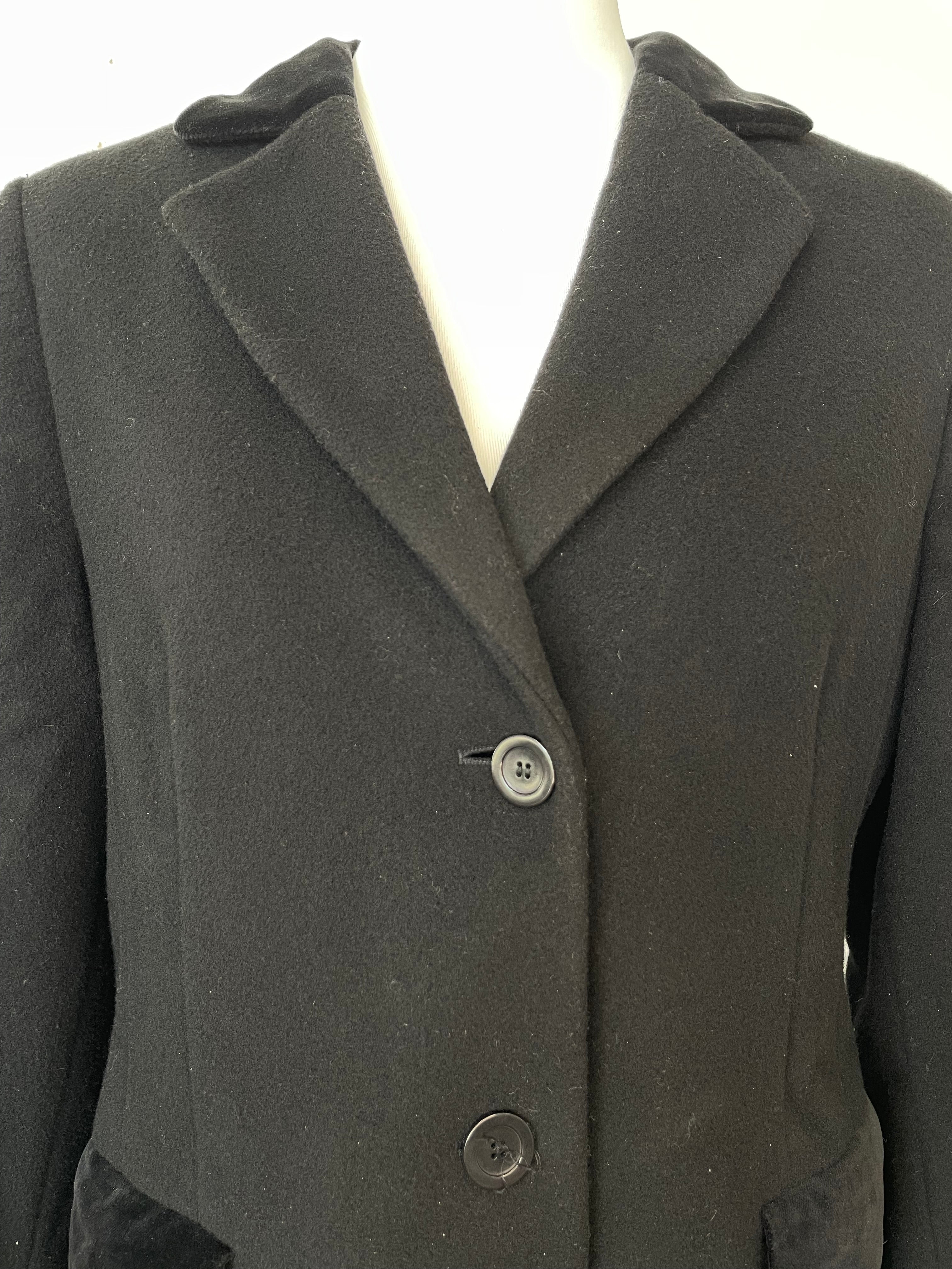 Kemper Mantel – Schurwolle & Kaschmir, Schwarz, Gr. 42, Guter Zustand