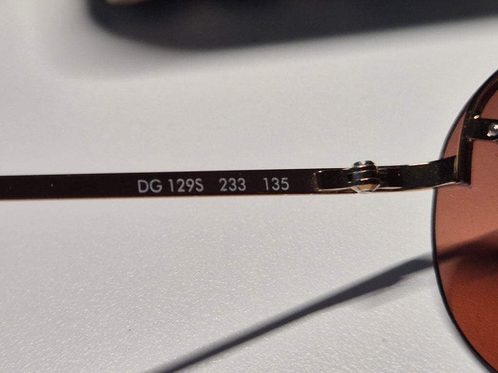 Dolce & Gabbana Shield Sonnenbrille – Braun/Gold, mit Hartschale, guter Zustand