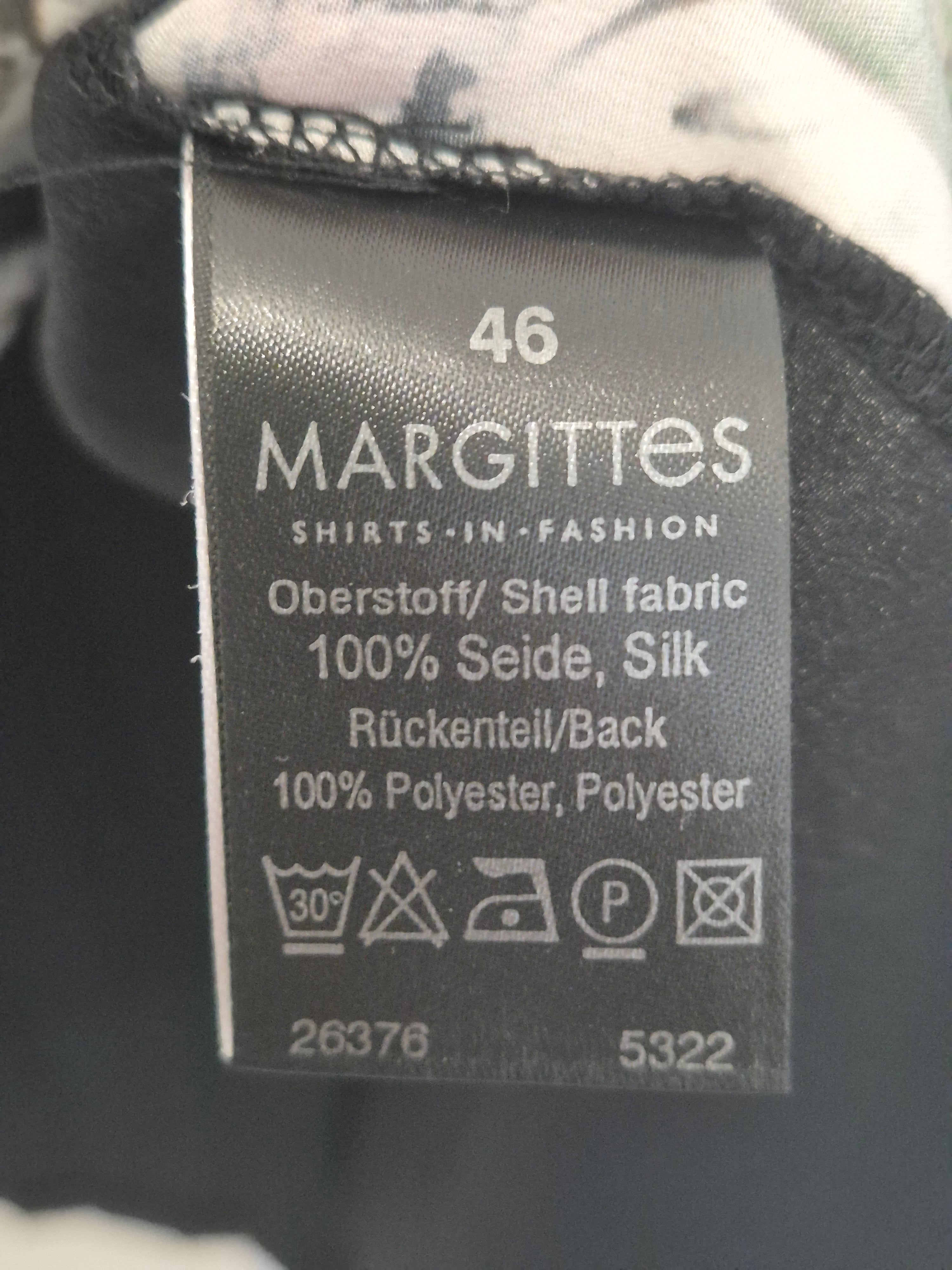 Margittes Tunika/Bluse 46 – Collage-Print, Schwarz, Sehr Gut