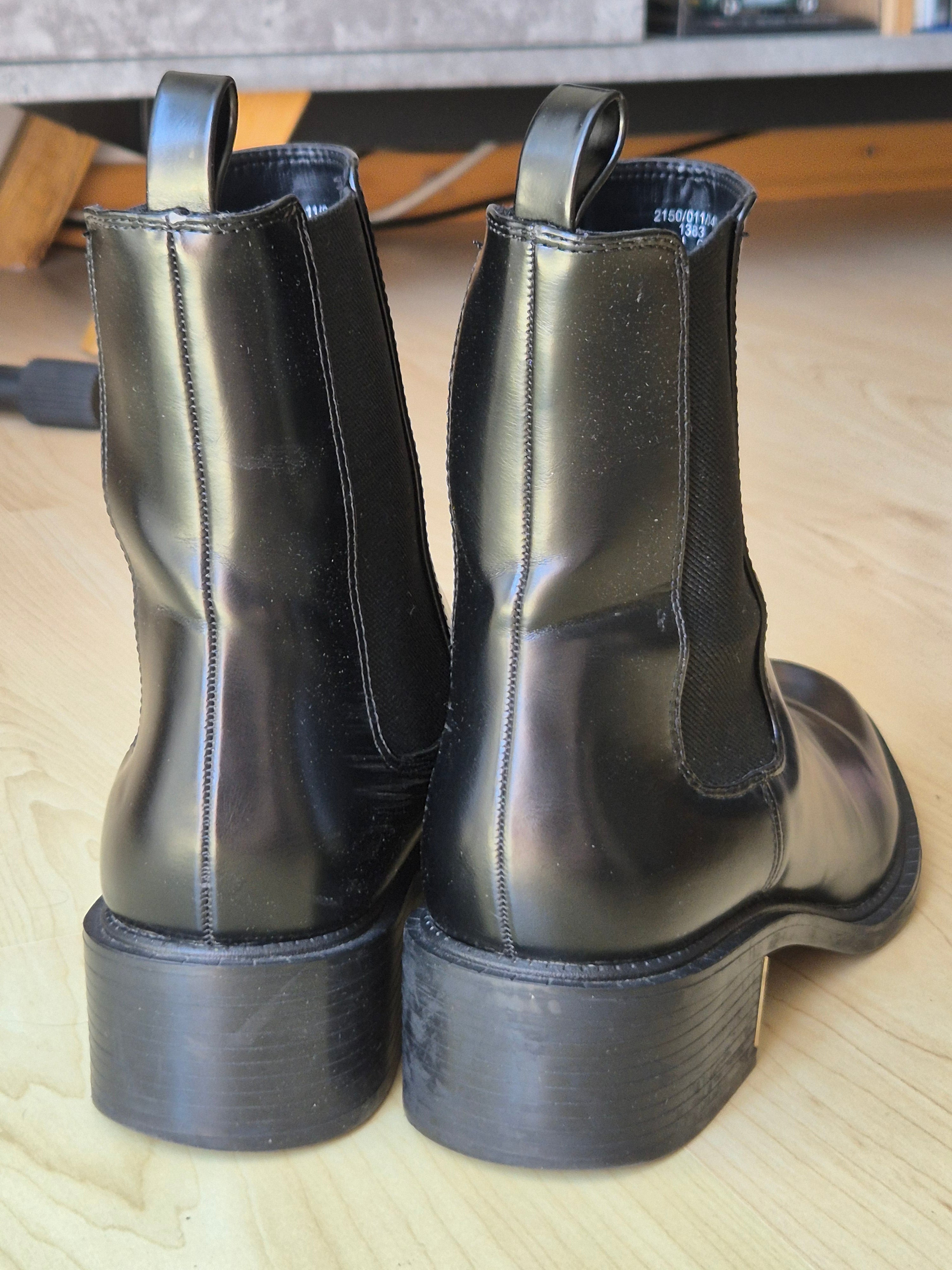 Zara Chelsea Boots – Black, Faux Leather, EU 40, Very Good Condition
