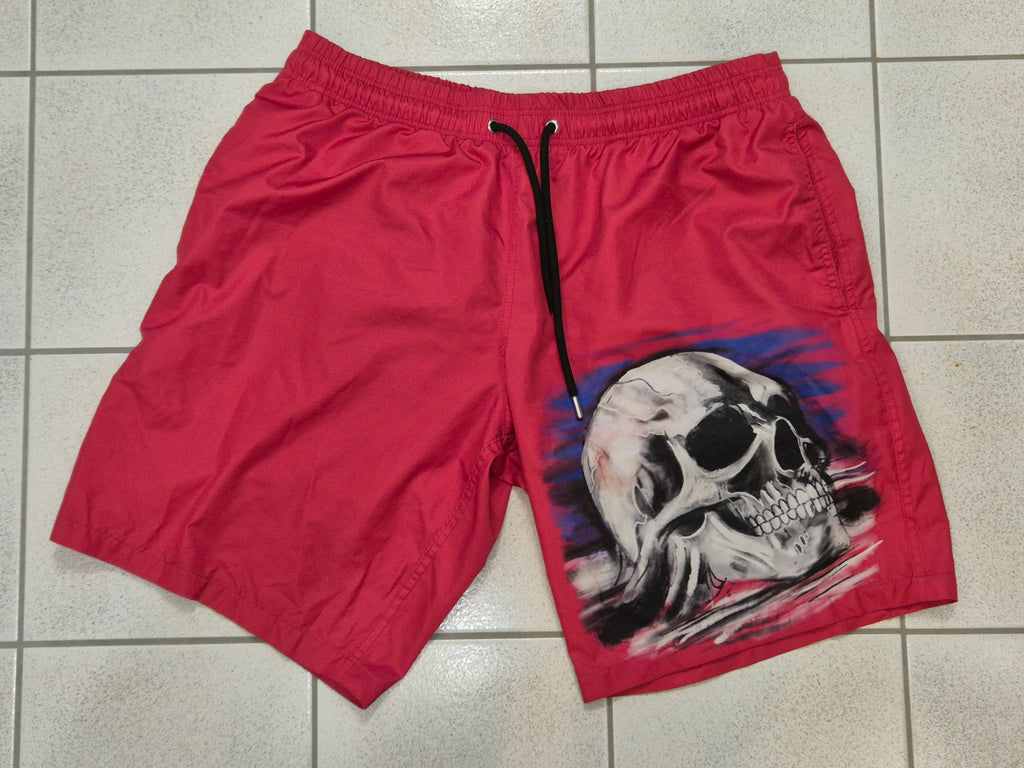 Philipp Plein Skull-Print Badeshorts – Rot, Größe L