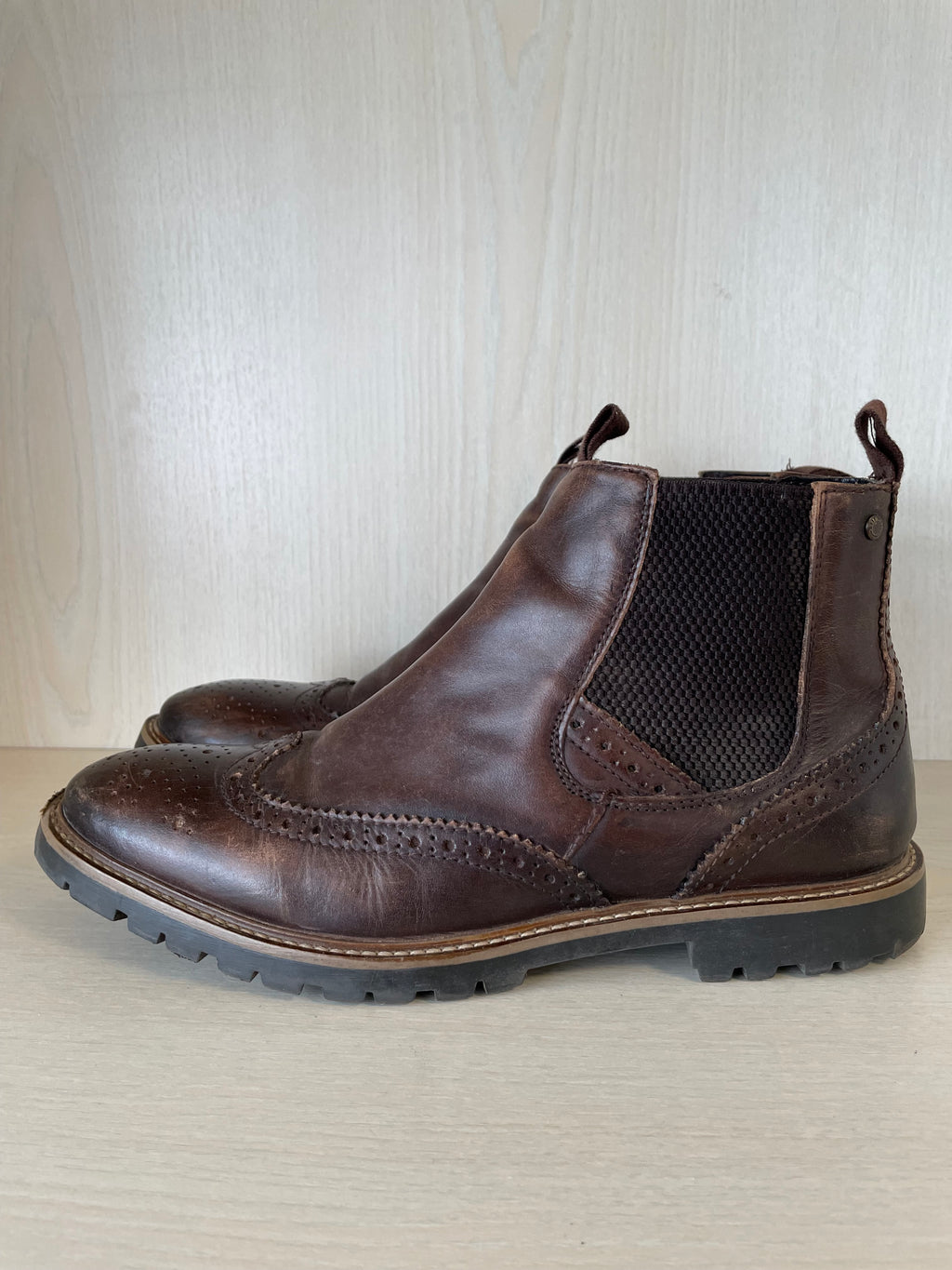 Florsheim Streets Chelsea Gore Brogue Boots Leder Braun EU 43 Normalgebrauch