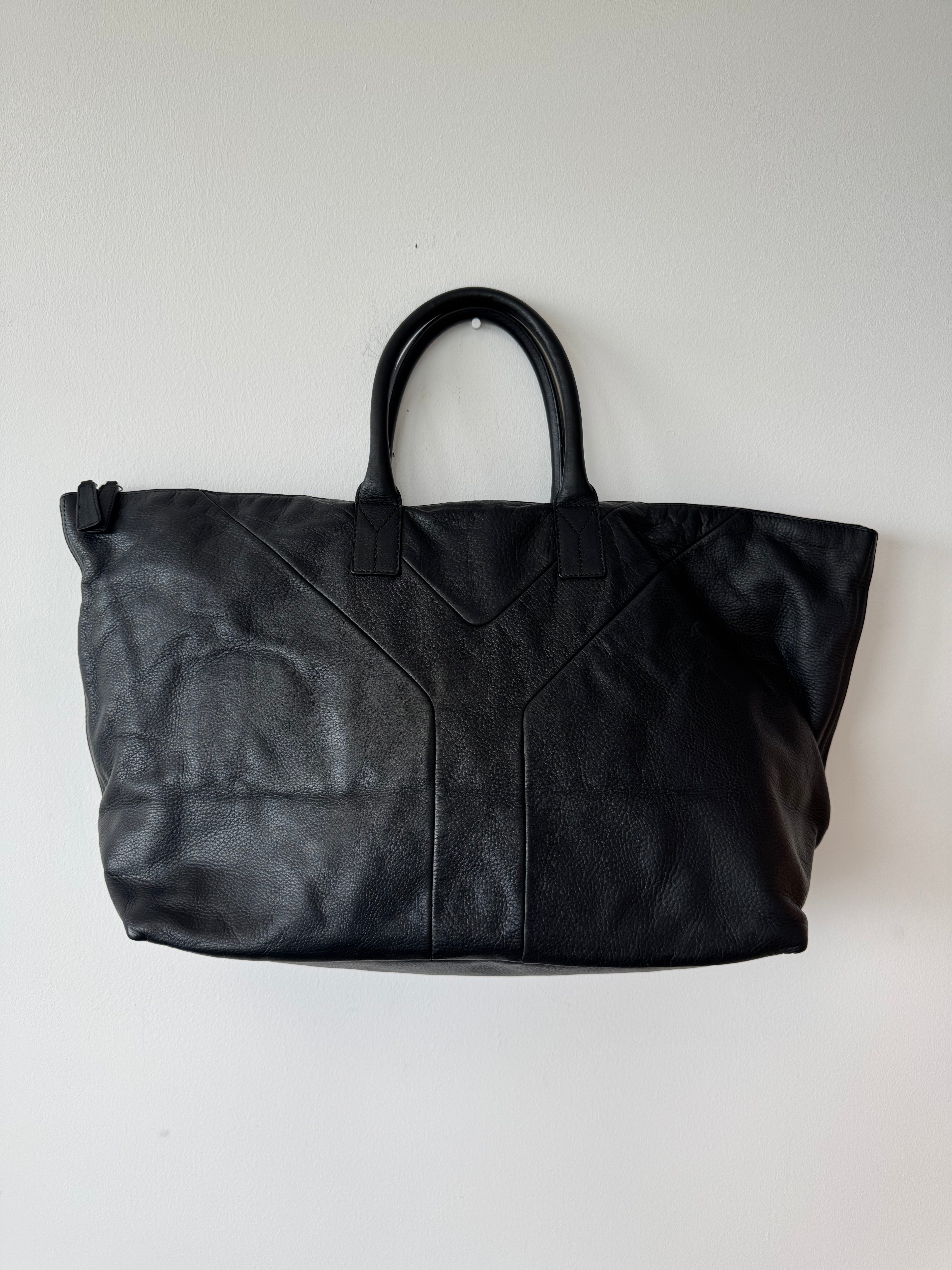Saint Laurent “Easy Y” Large Leather Weekender – Black, Very Good Condition