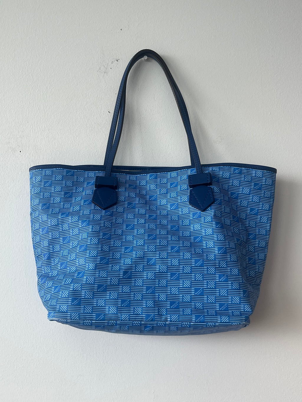 Moreau Paris Saint-Tropez MM Tote Deep Blue Canvas Leder Sehr Gut 29cm