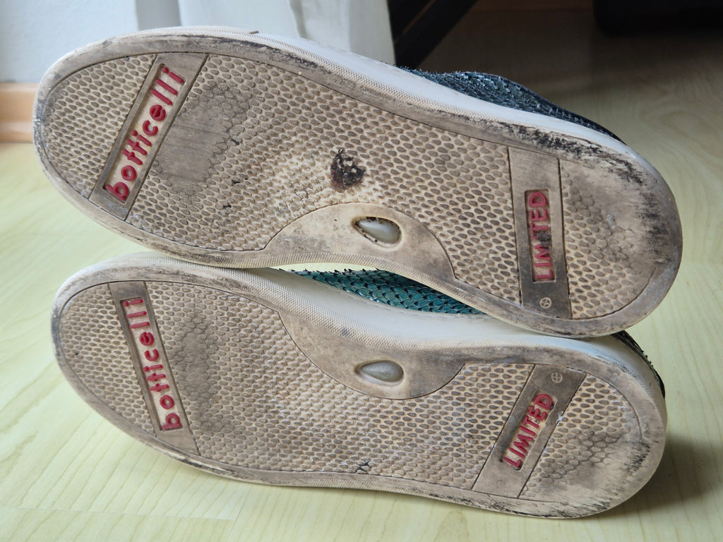 Roberto Botticelli Limited Python-Leder Sneakers Blau/Aqua Gr. 38, guter Zustand