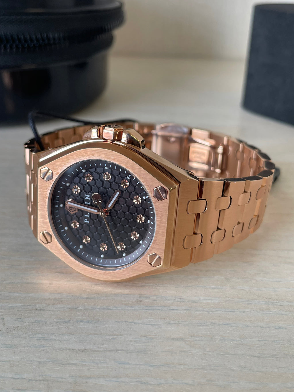 Philipp Plein PJAA0522 Quarzuhr 44mm Roségold Neu mit Etikett