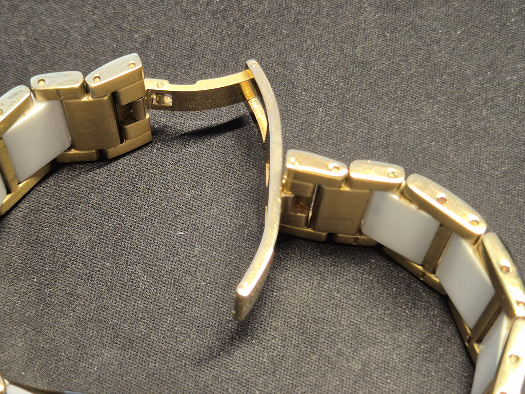 Jacques Lemans Dublin Ceramic 34mm Weiß/Gold – Guter Zustand