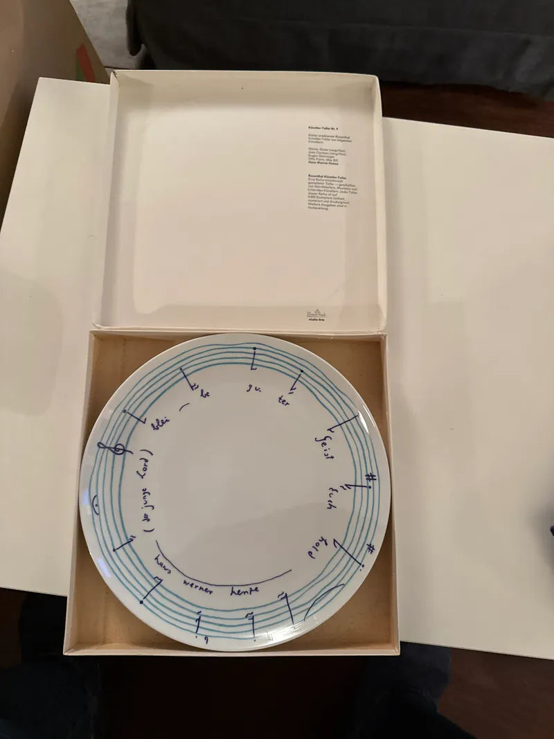 Rosenthal Studio-Line Artist Plate No.6 Hans Werner Henze, Like New, Limited Edition