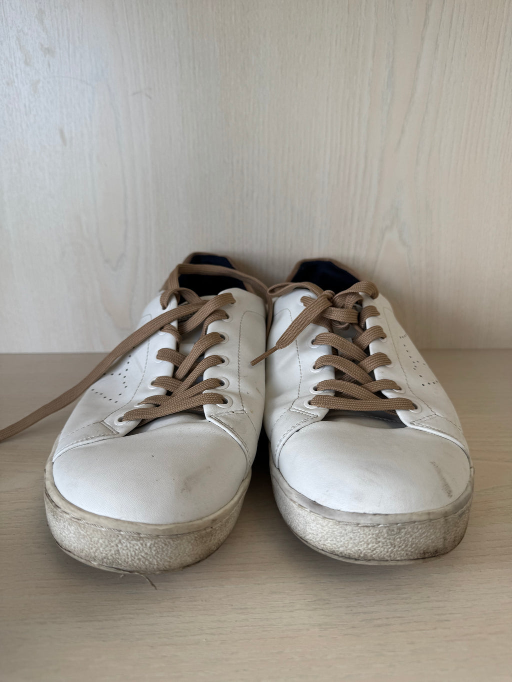 Joop! Men’s Leather Low Top Sneakers White/Beige EU 45 – Good Condition