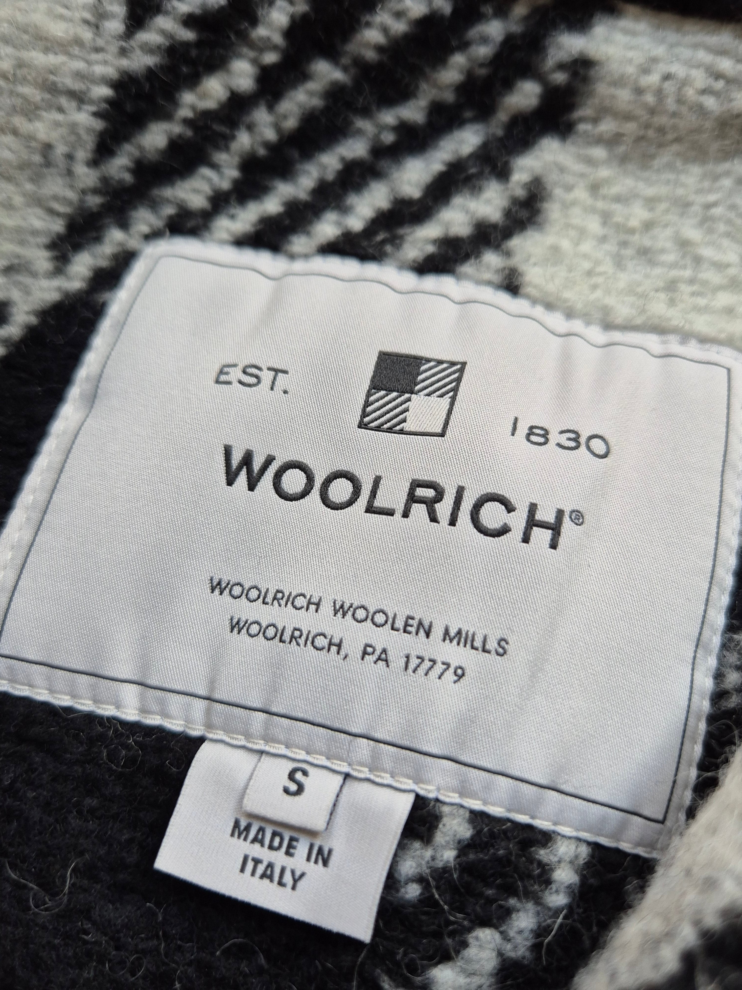 Woolrich „Gentry“ Mantel | S | Schwarz-Weiß Karo | Sehr gut