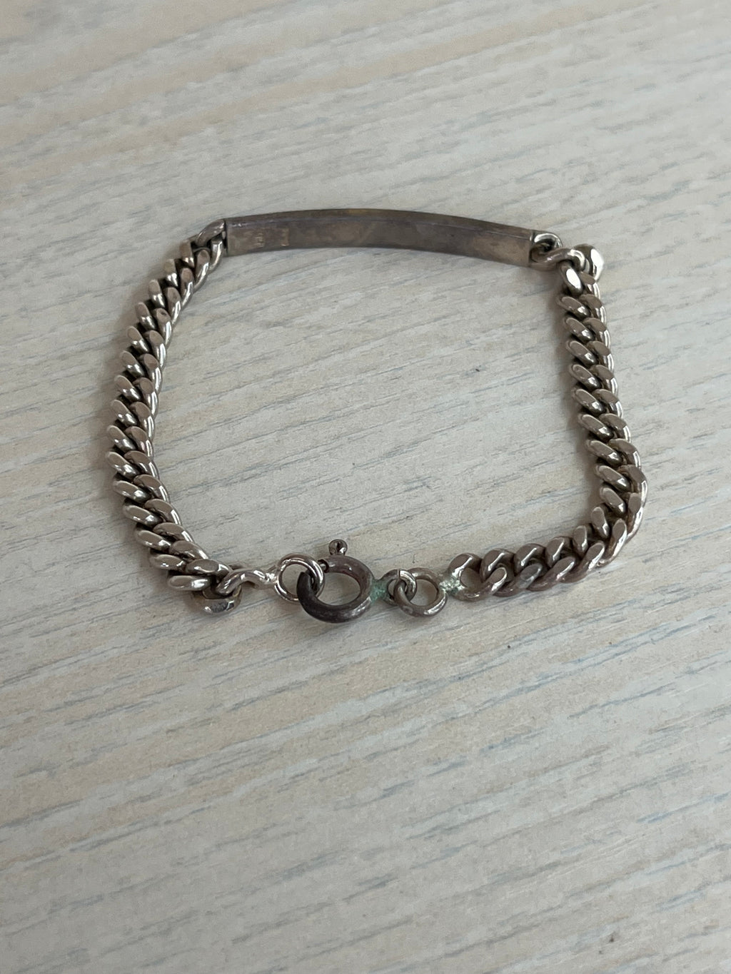 Vintage Italian 925 Sterling Silver ID Bracelet UnoAErre 12g 17cm Silver