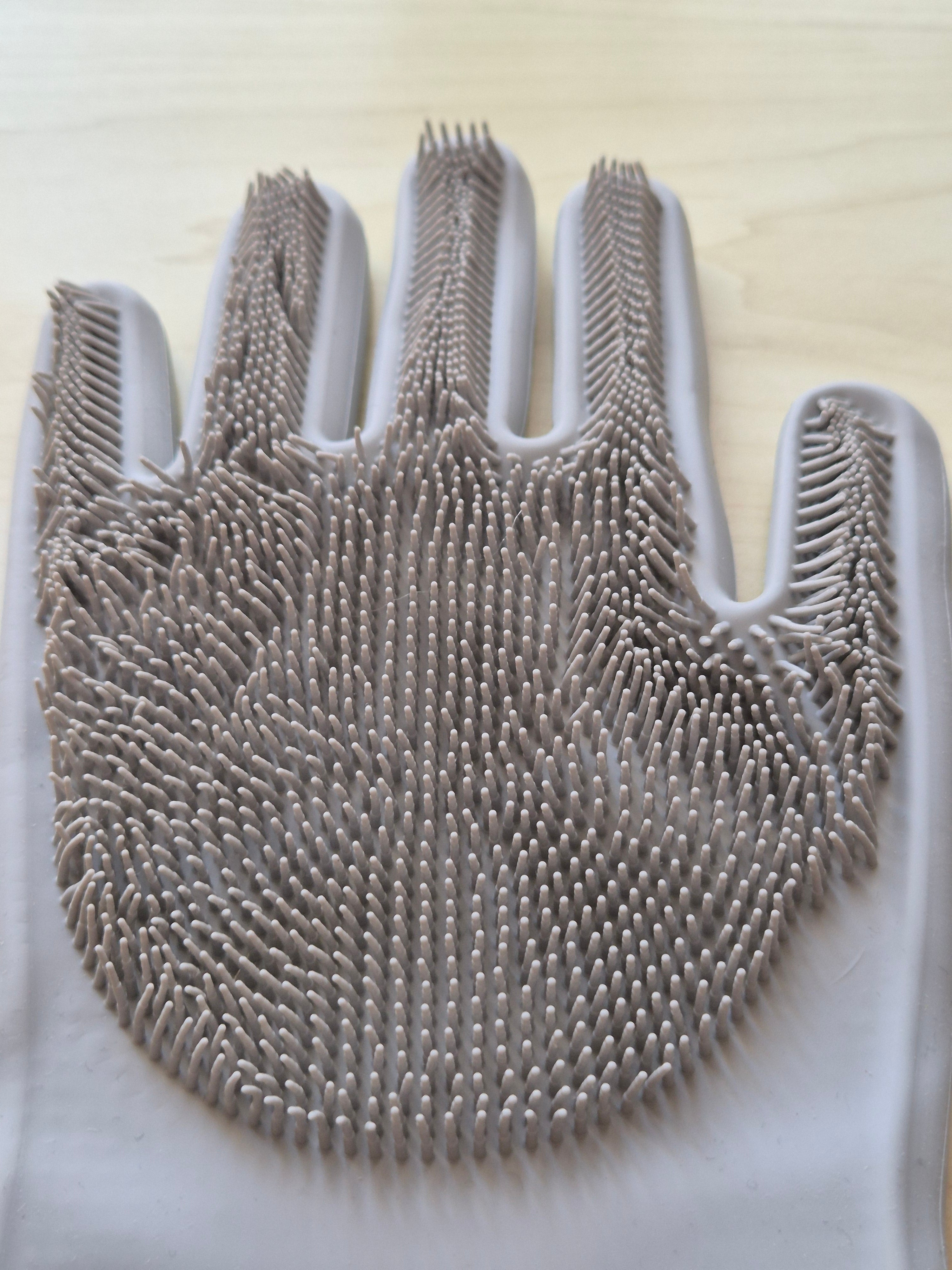 LHOME Magic Silicone Dishwashing Gloves Gray One Size – Very Good
