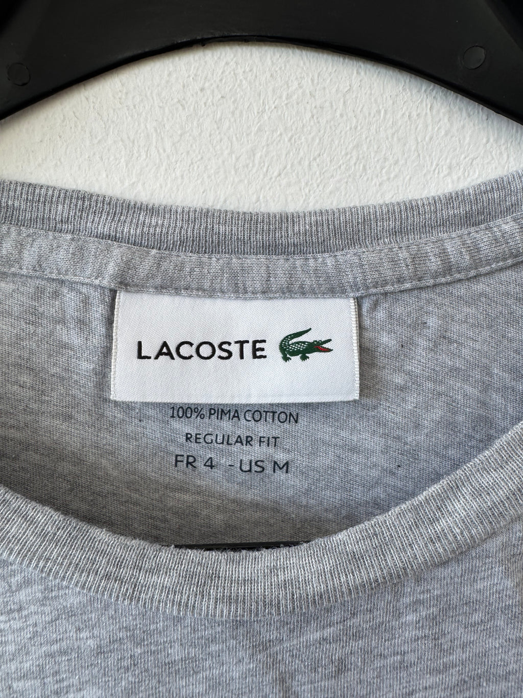 Lacoste Regular Fit T-Shirt – Grau Meliert (Größe FR 4 / US M) Gebraucht