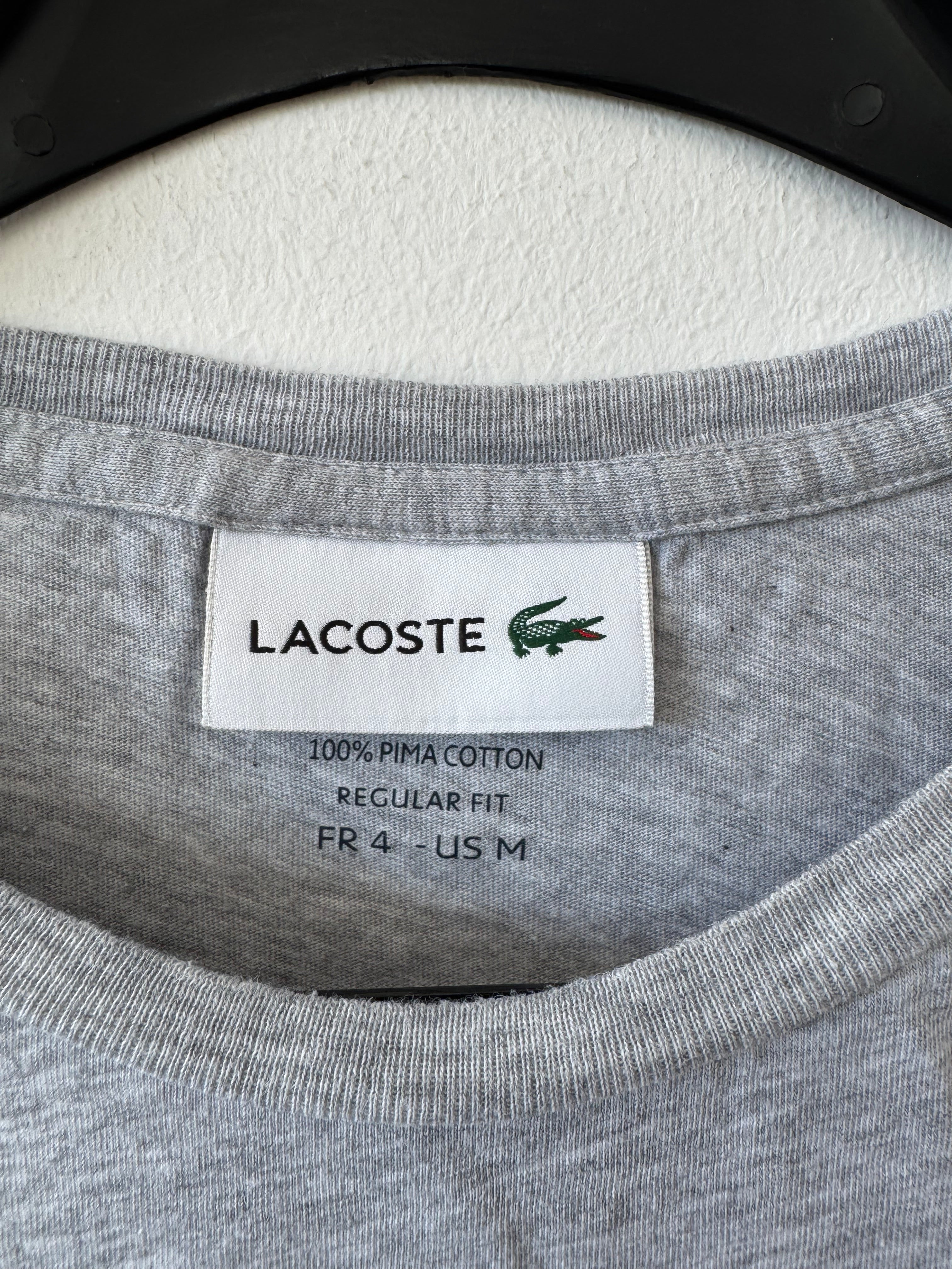 Lacoste Regular Fit T-Shirt – Grau Meliert (Größe FR 4 / US M) Gebraucht