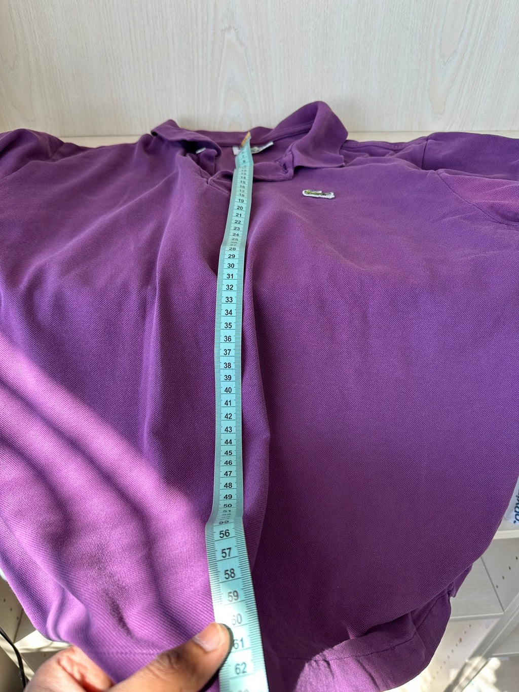 Lacoste L.12.12 Polo Herren Gr. 5 (XL) Lila Baumwolle Piqué, guter Zustand