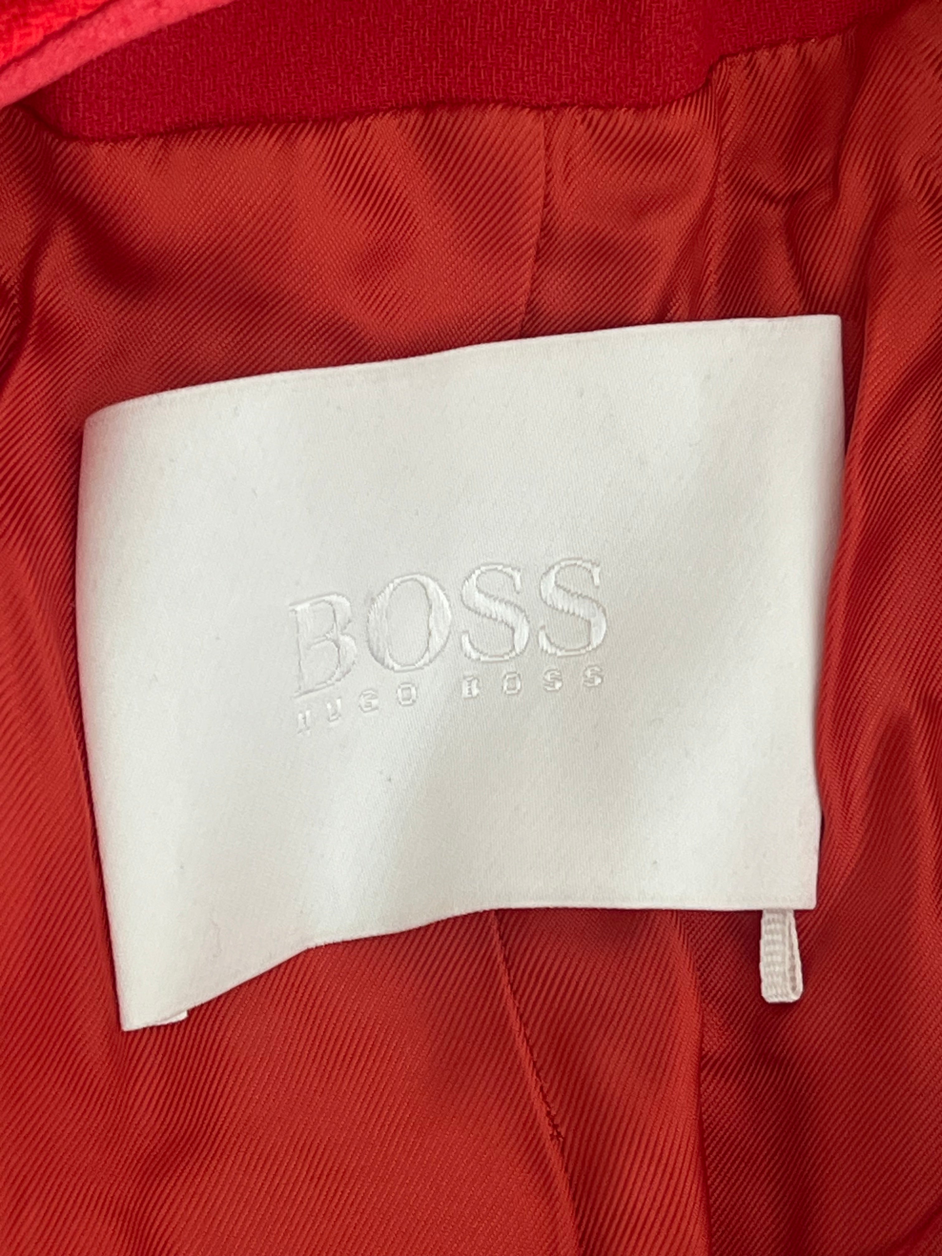 HUGO BOSS „Cubali“ Mantel | Rot | Gr. 34 | Wollmix | Wie Neu