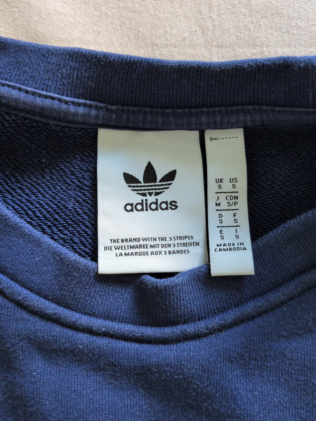 Adidas Originals Trefoil Crew Sweatshirt navy S – sehr guter Zustand