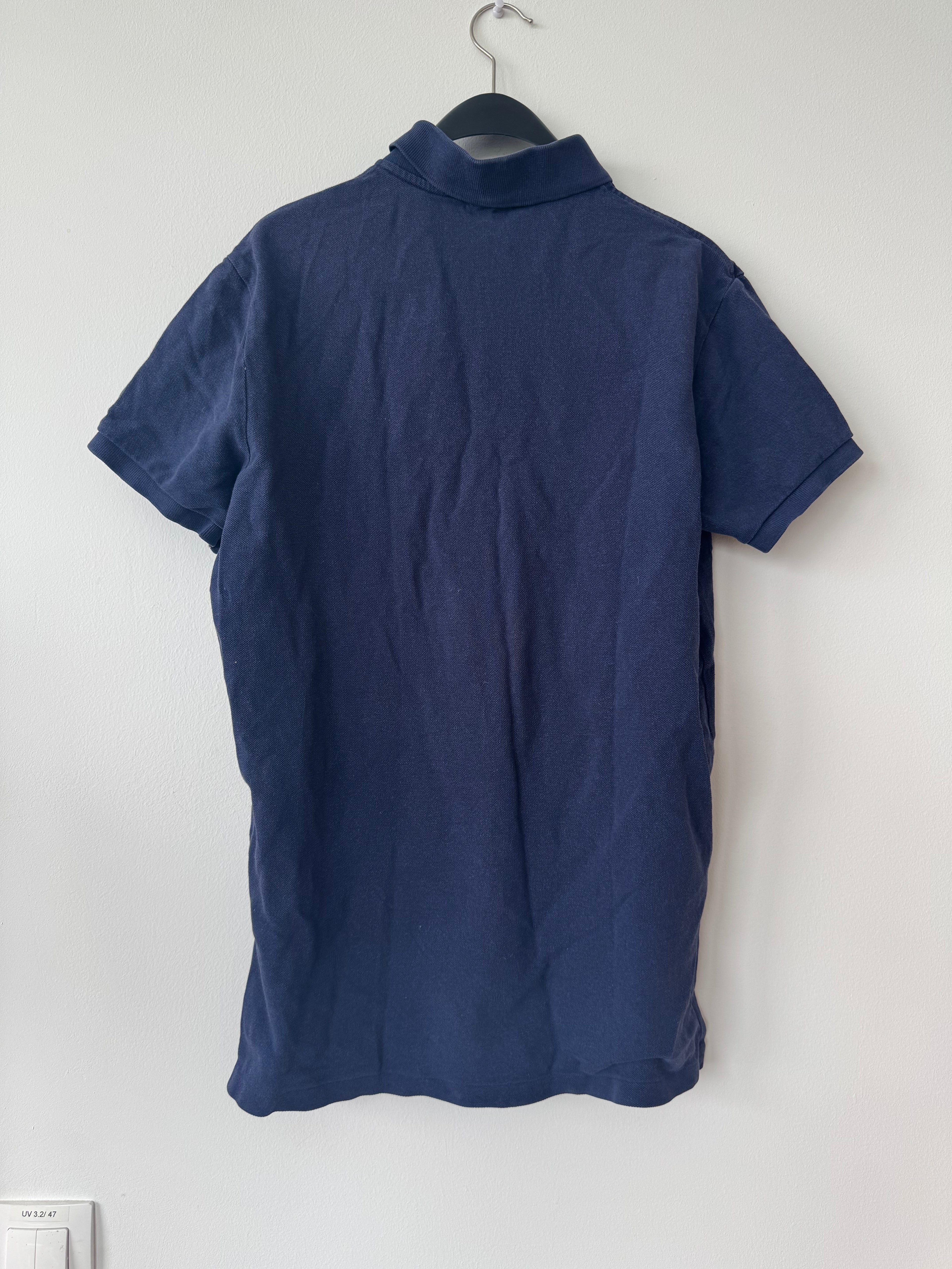 Polo Ralph Lauren Custom Fit Polo Shirt Navy Medium Cotton Good Condition
