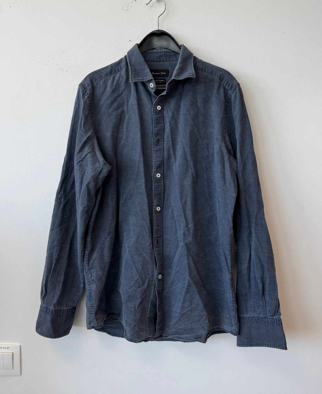 Massimo Dutti Denim Long Sleeve Shirt Dark Blue M Good Condition