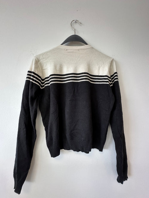 Brandy Melville Christy Gestreifter Pullover – One Size, Weiß/Marine, Gut