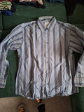 Tom Tailor Men’s Striped Shirt L Blue/White/Gray 100% Cotton Very Good