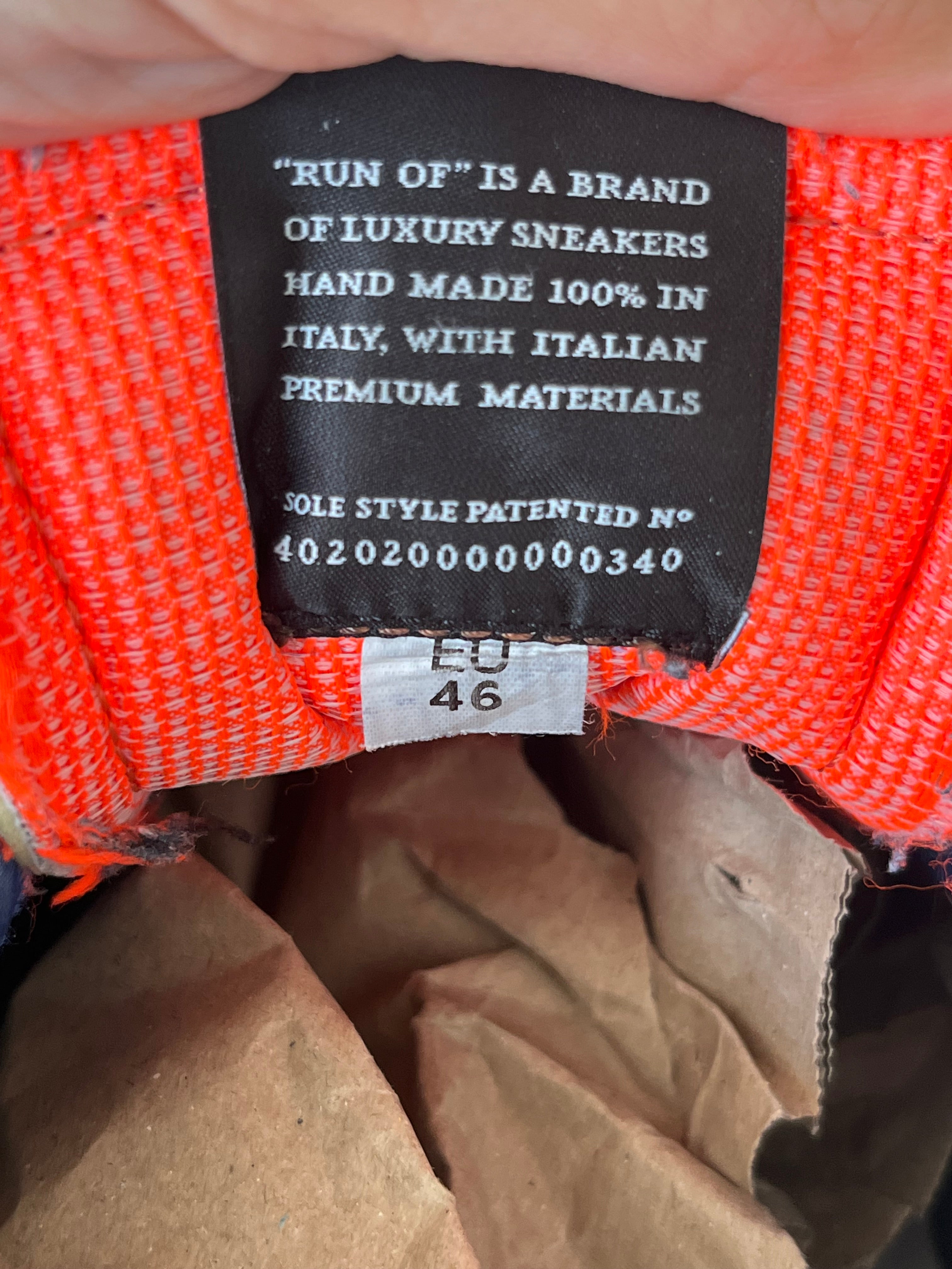 RUN OF Model X Sneakers – Grün/Orange, EU 46, Guter Zustand