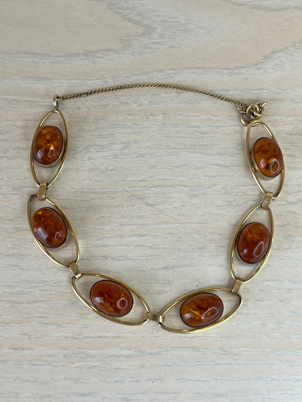 Vintage 925 Silber & Baltischer Bernstein Armband | 20 cm | Guter Zustand