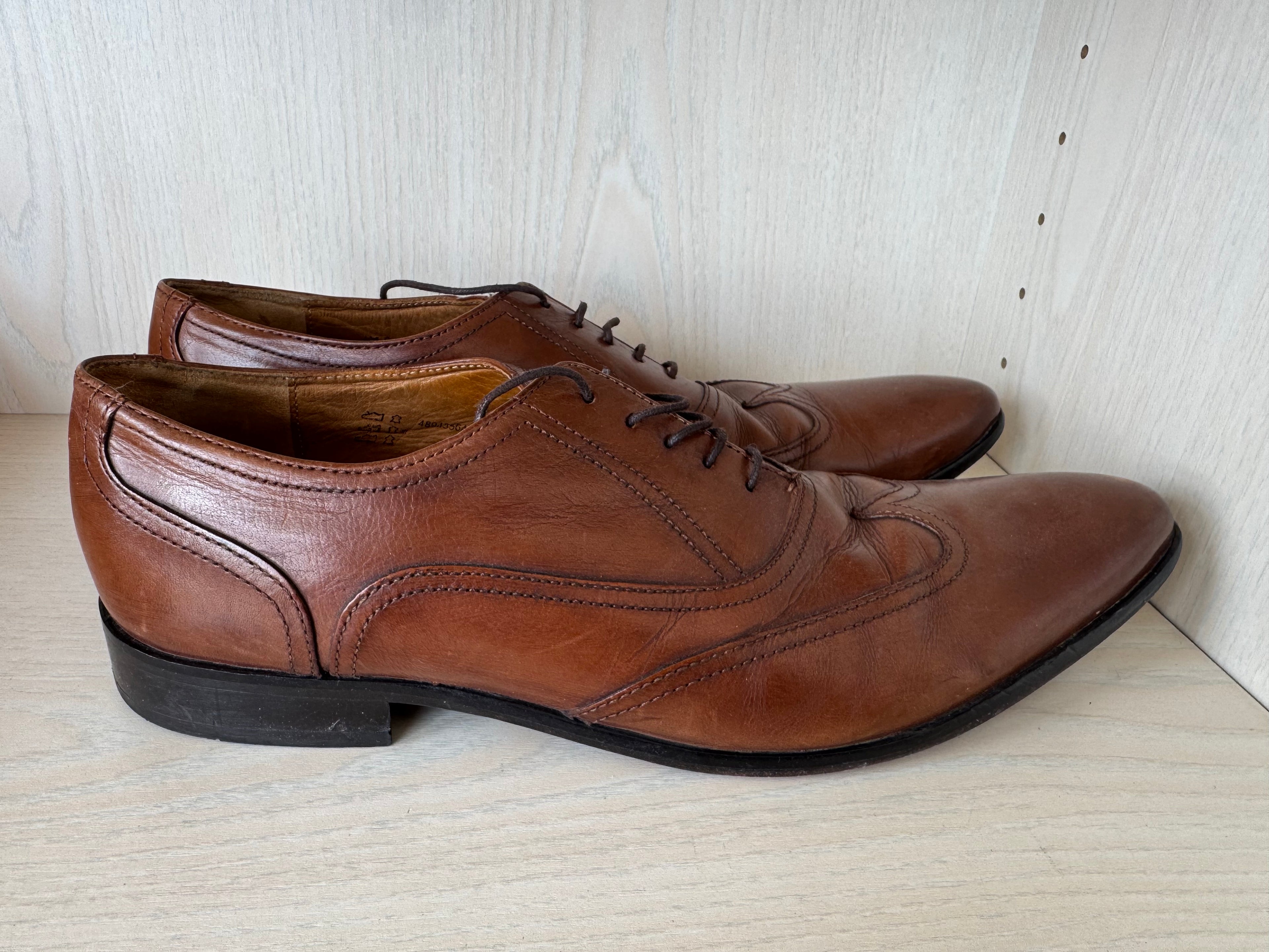 Rover & Lakes Oxford Dress Shoes – Leather, Brown, EU 44, Normal Use