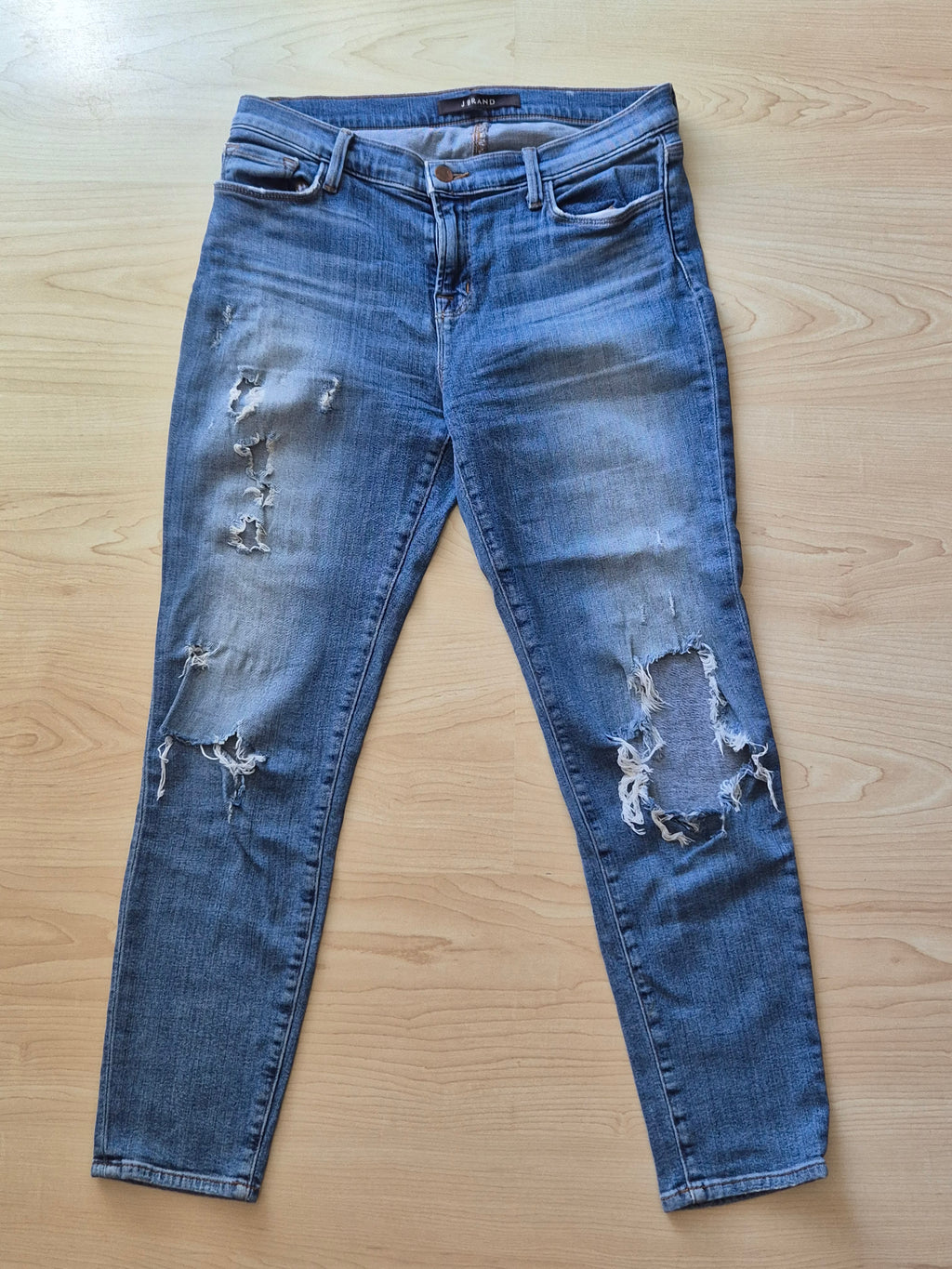 J Brand Damen Skinny Jeans 29 Blau Distressed Denim Gut