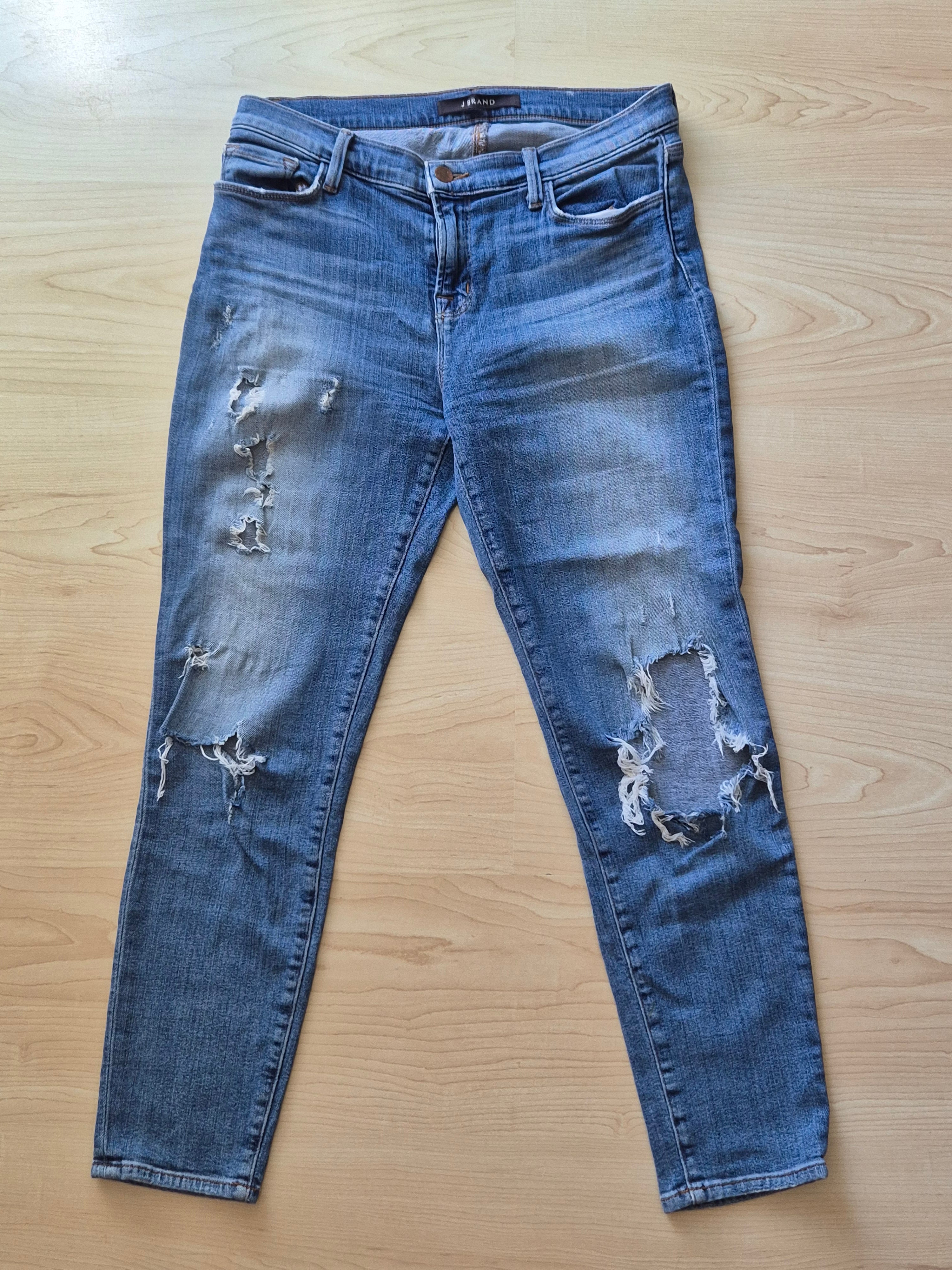 J Brand Damen Skinny Jeans 29 Blau Distressed Denim Gut